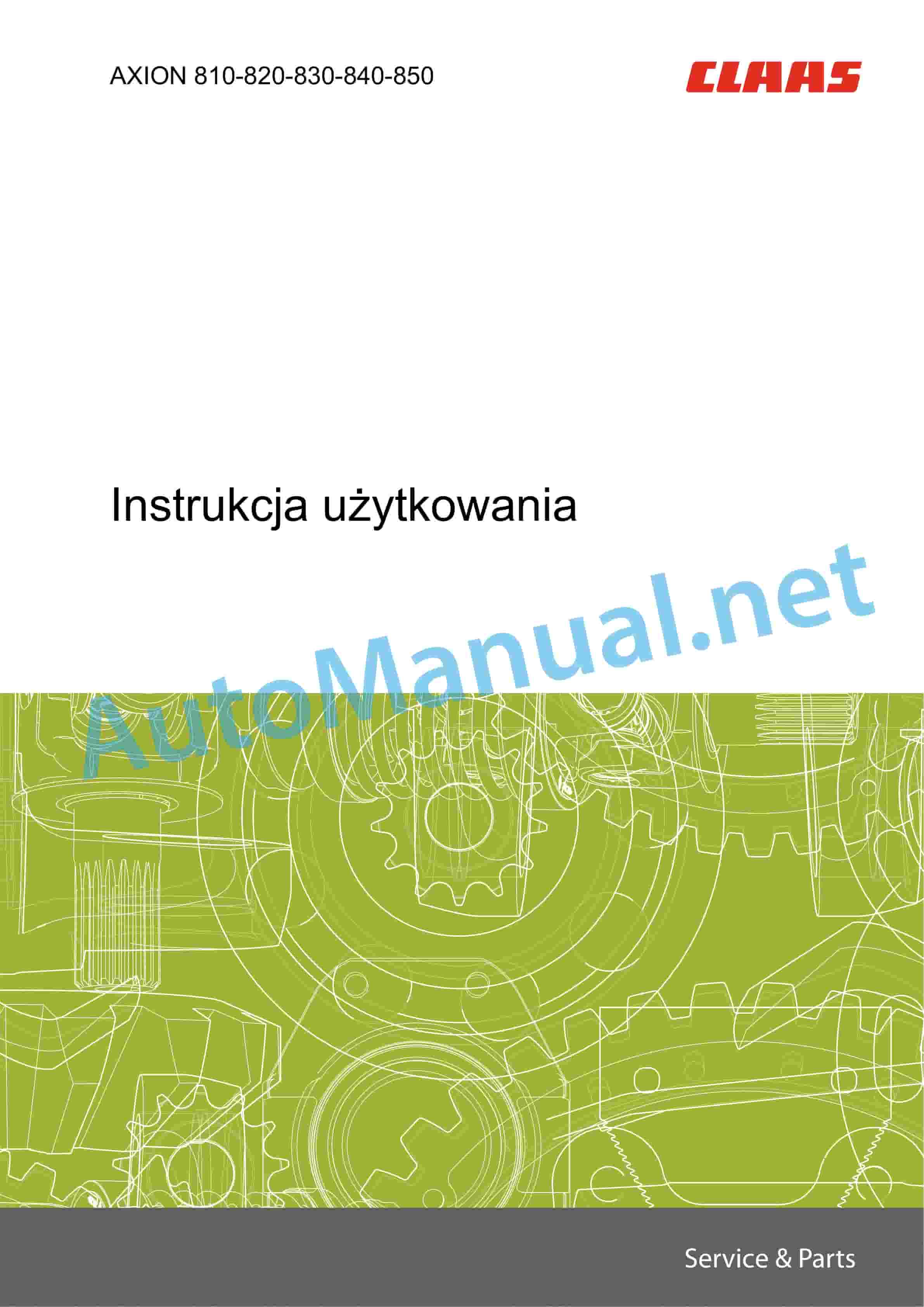 Claas AXION 850-810 (A09) Tractors Operator Manual PL