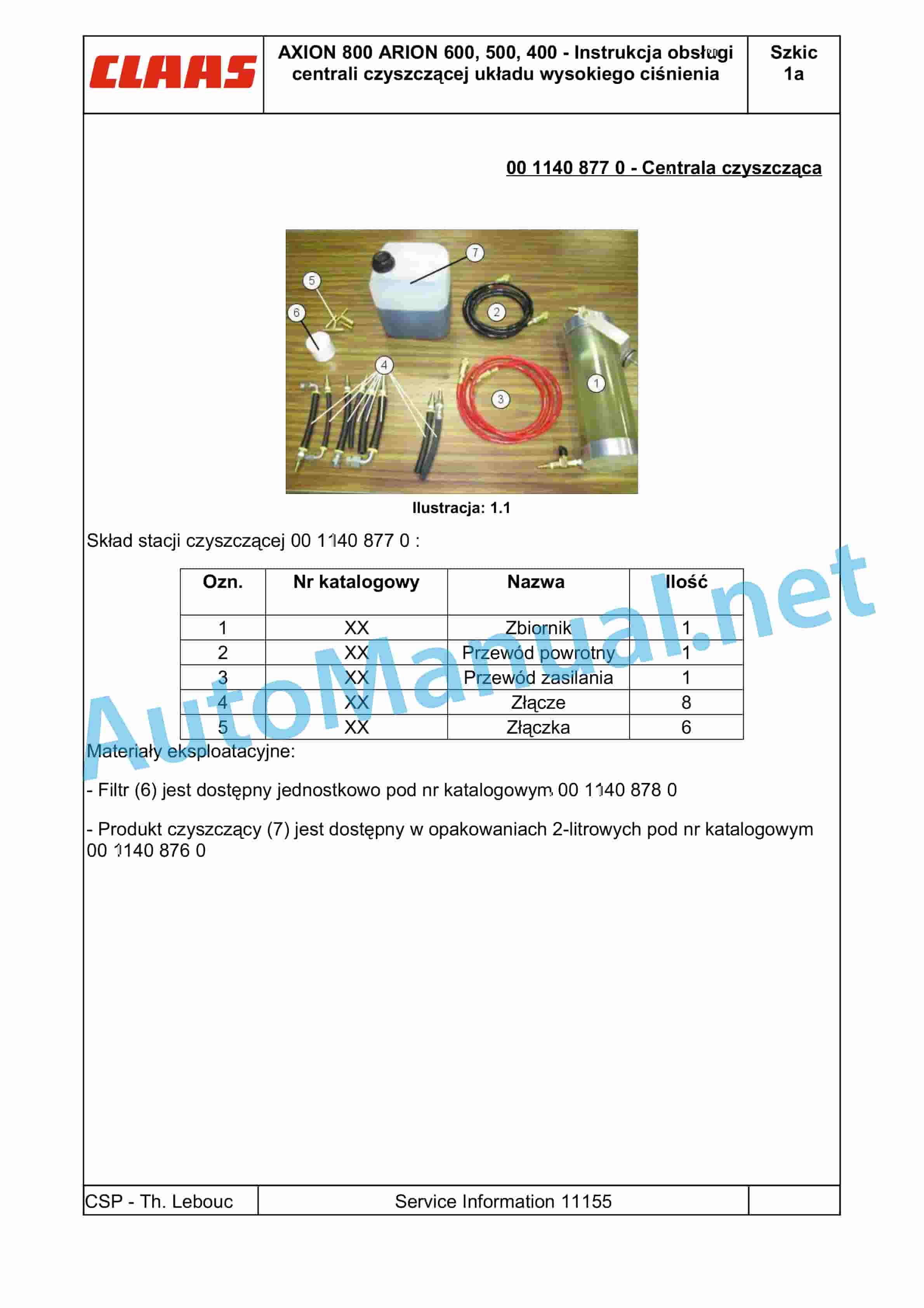 Alternative view of Claas AXION 850-810 (A09) Tractors Operator Manual PL