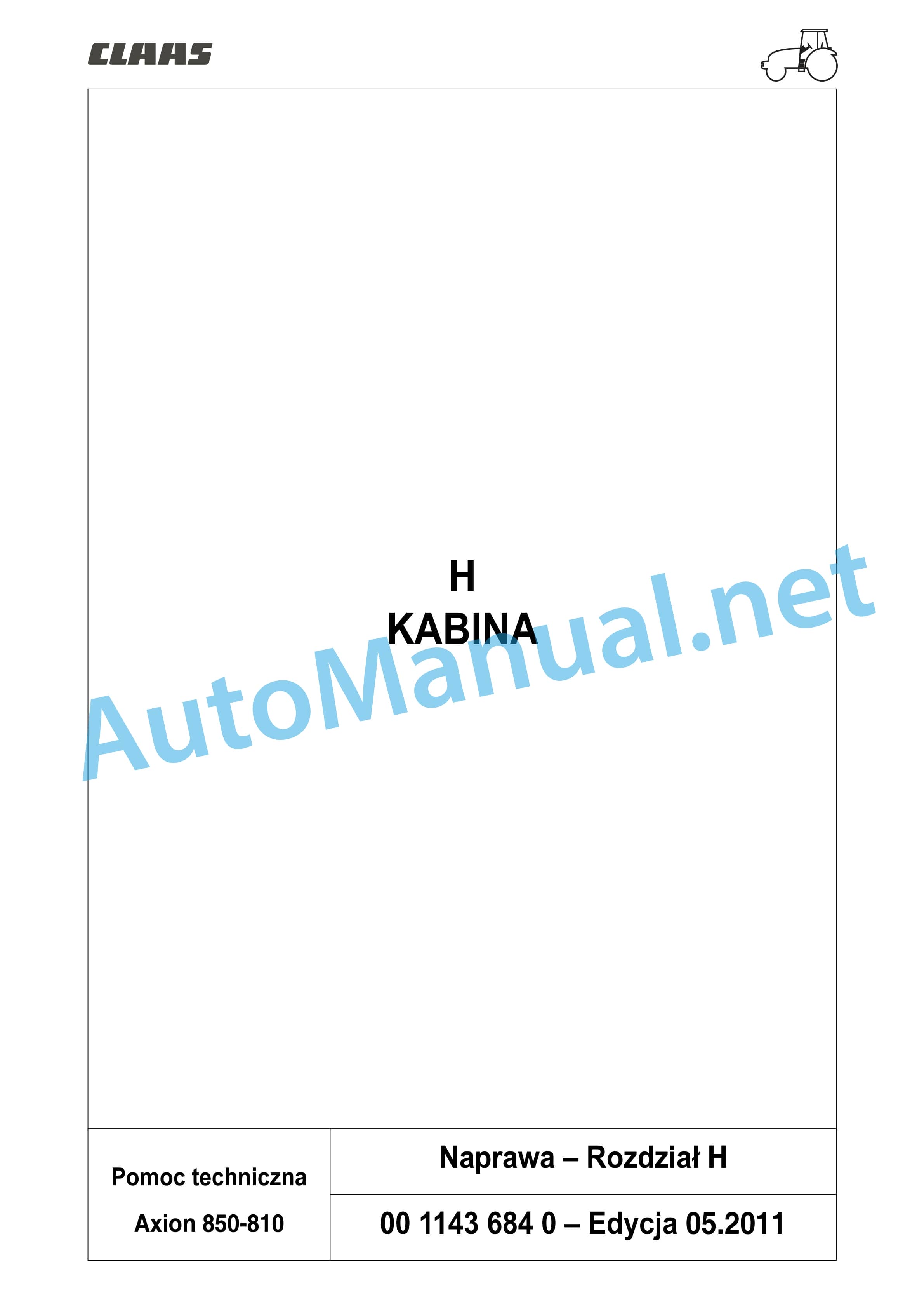 Claas AXION 850-810 (A09) Tractors Repair Manual PL 15 Claas AXION 850-810 (A09) Tractors Repair Manual PL - Image 15