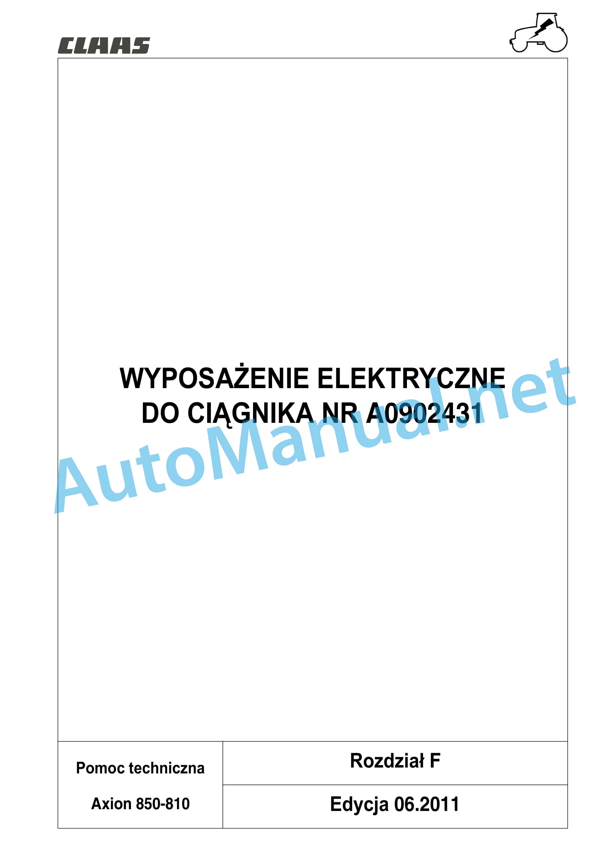 Claas AXION 850-810 (A09) Tractors Repair Manual PL 17 Claas AXION 850-810 (A09) Tractors Repair Manual PL - Image 17
