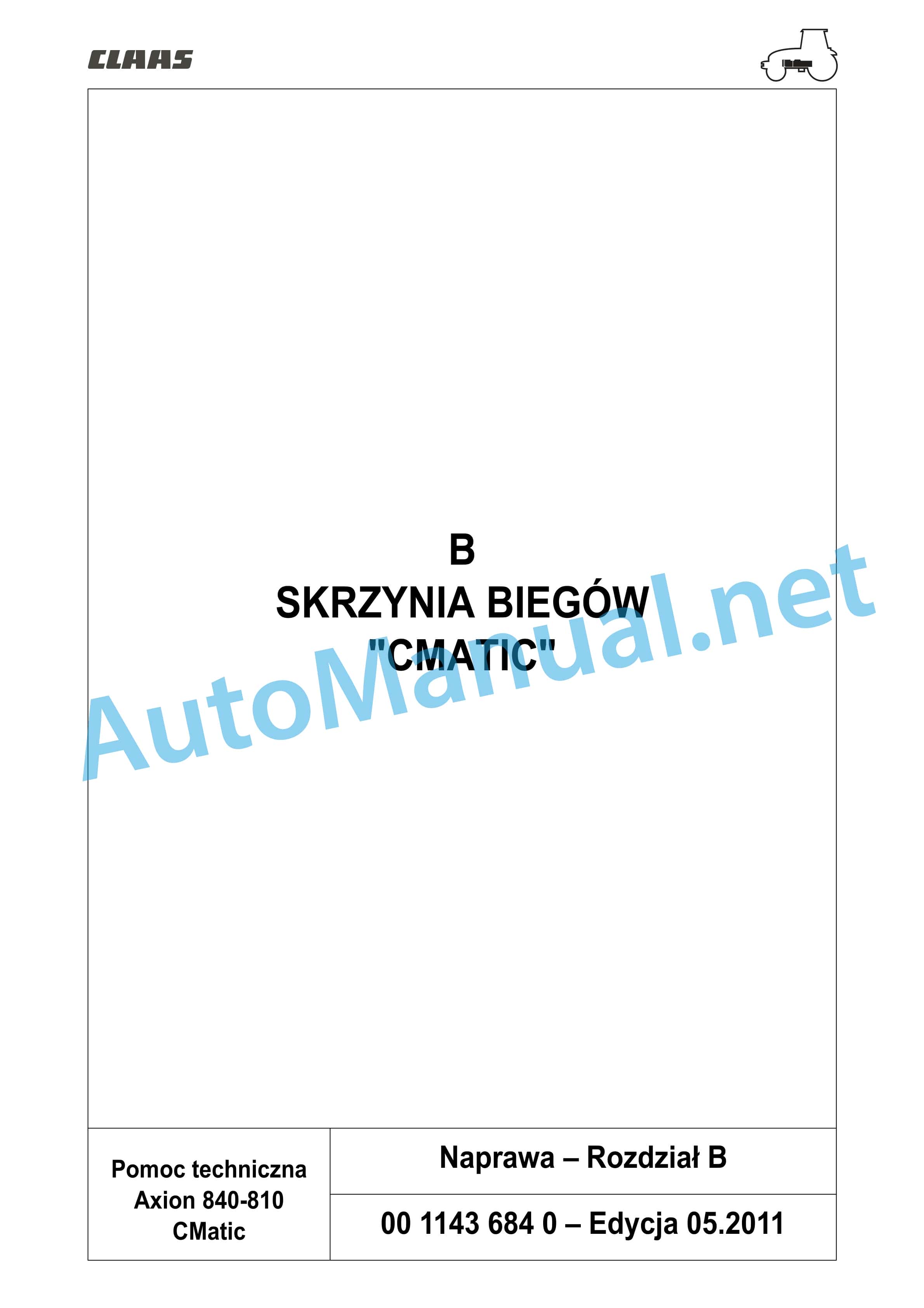 Claas AXION 850-810 (A09) Tractors Repair Manual PL 22 Claas AXION 850-810 (A09) Tractors Repair Manual PL - Image 22