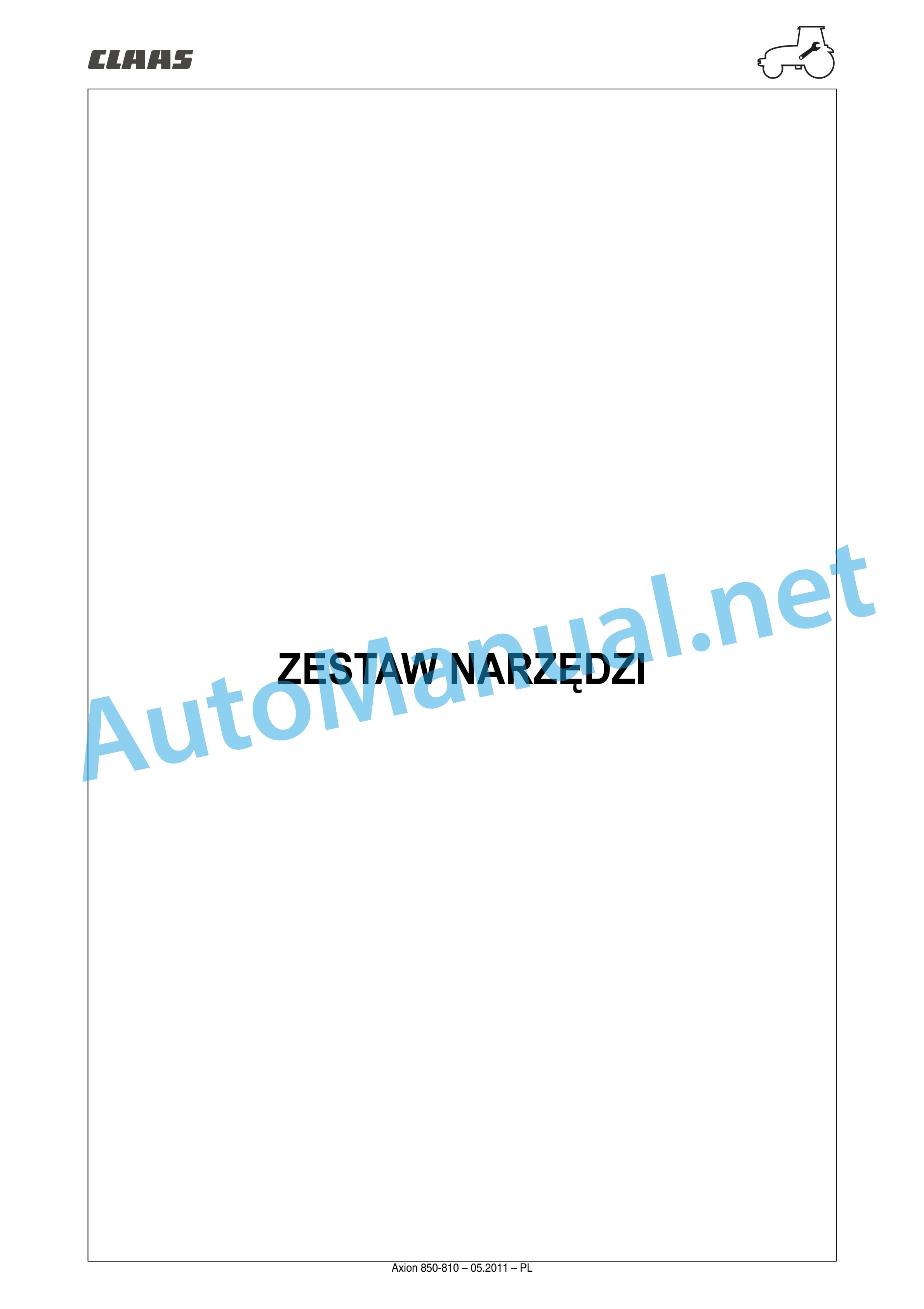 Claas AXION 850-810 (A09) Tractors Repair Manual PL 23 Claas AXION 850-810 (A09) Tractors Repair Manual PL - Image 23