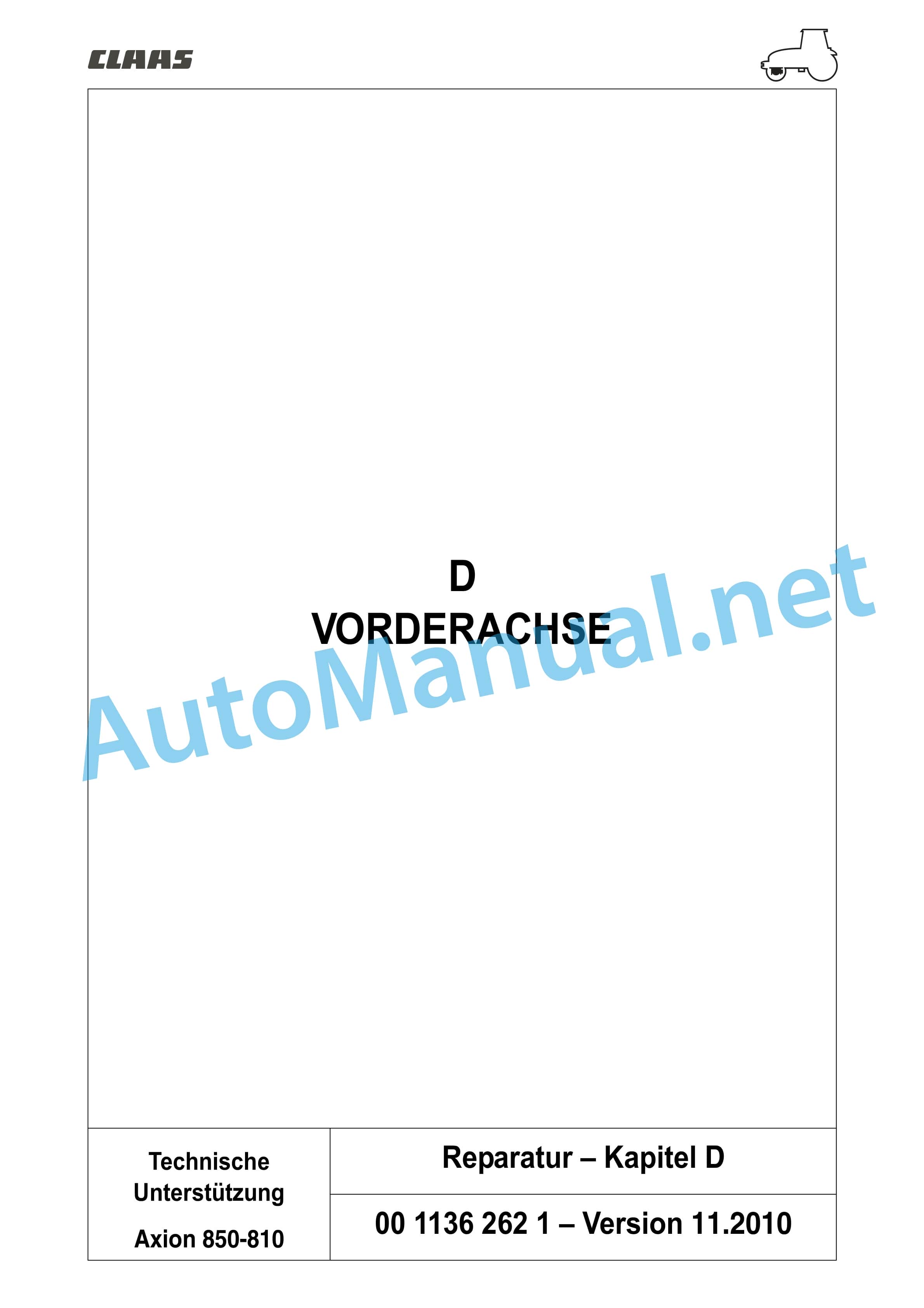 Claas AXION 850-810 HEXASHIFT (A30) Tractor Repair Manual DE 17 Claas AXION 850-810 HEXASHIFT (A30) Tractor Repair Manual DE - Image 17