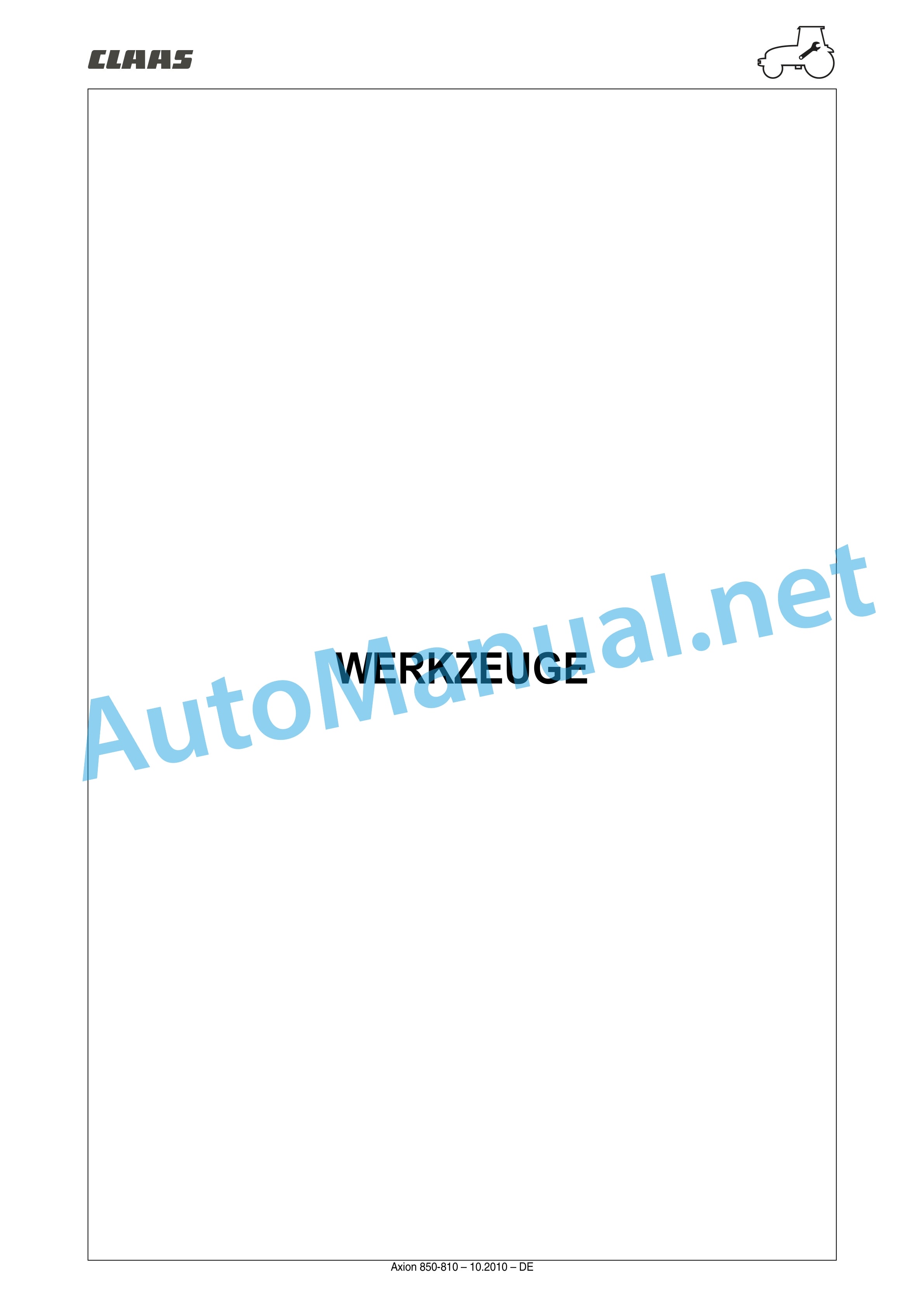 Claas AXION 850-810 HEXASHIFT (A30) Tractor Repair Manual DE 19 Claas AXION 850-810 HEXASHIFT (A30) Tractor Repair Manual DE - Image 19