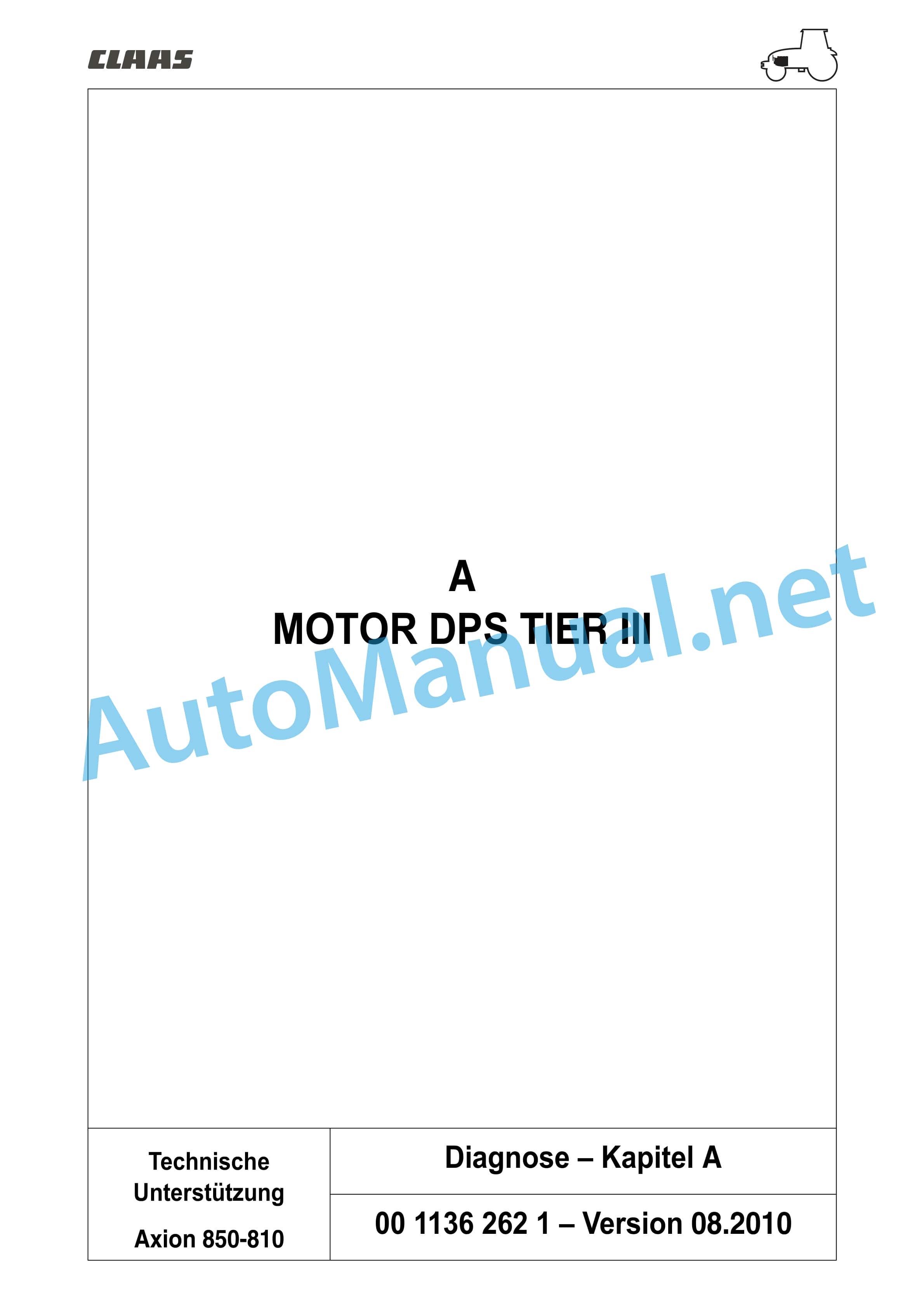 Claas AXION 850-810 HEXASHIFT (A30) Tractor Repair Manual DE 3 Claas AXION 850-810 HEXASHIFT (A30) Tractor Repair Manual DE - Image 3
