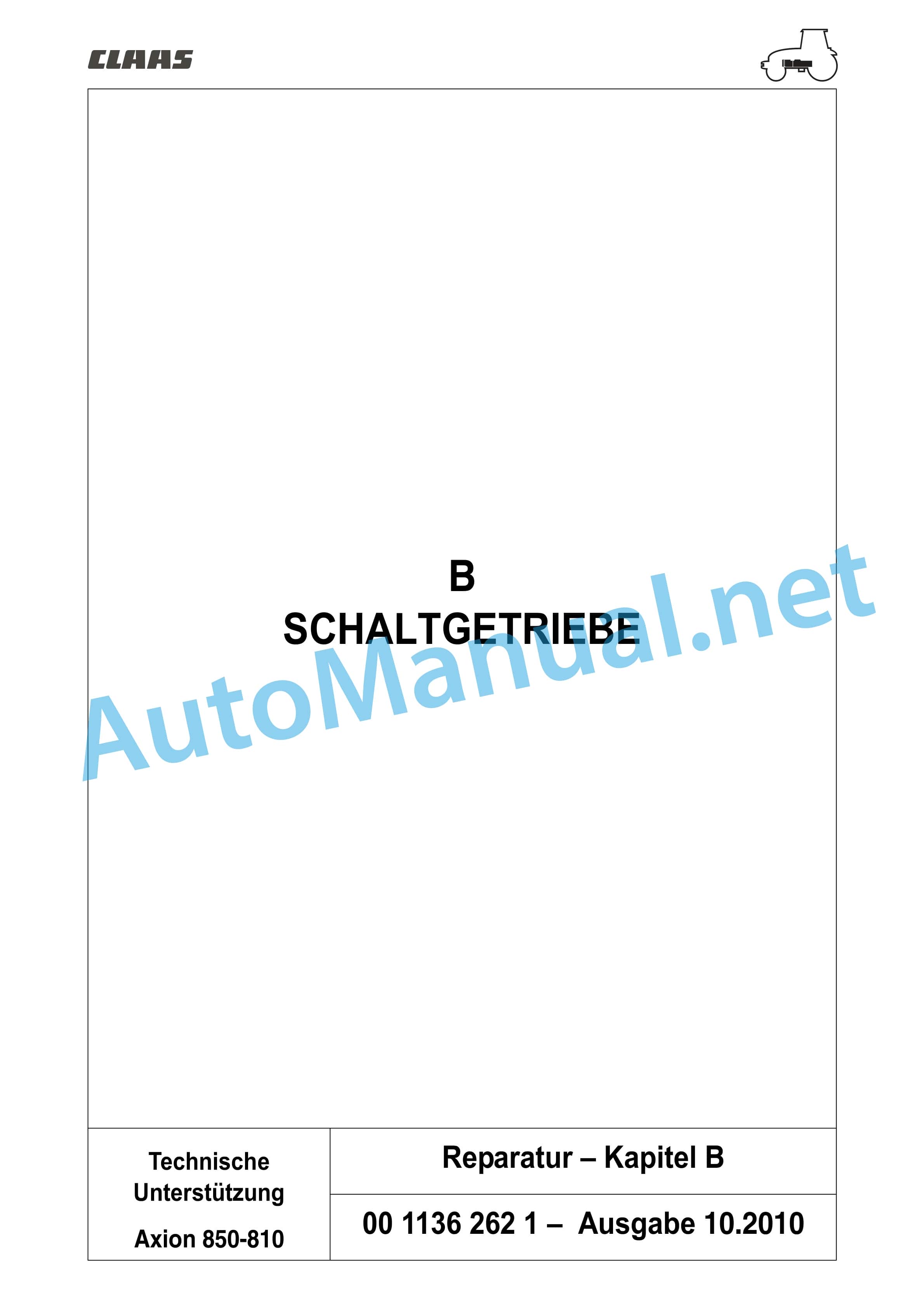 Claas AXION 850-810 HEXASHIFT (A30) Tractor Repair Manual DE 9 Claas AXION 850-810 HEXASHIFT (A30) Tractor Repair Manual DE - Image 9