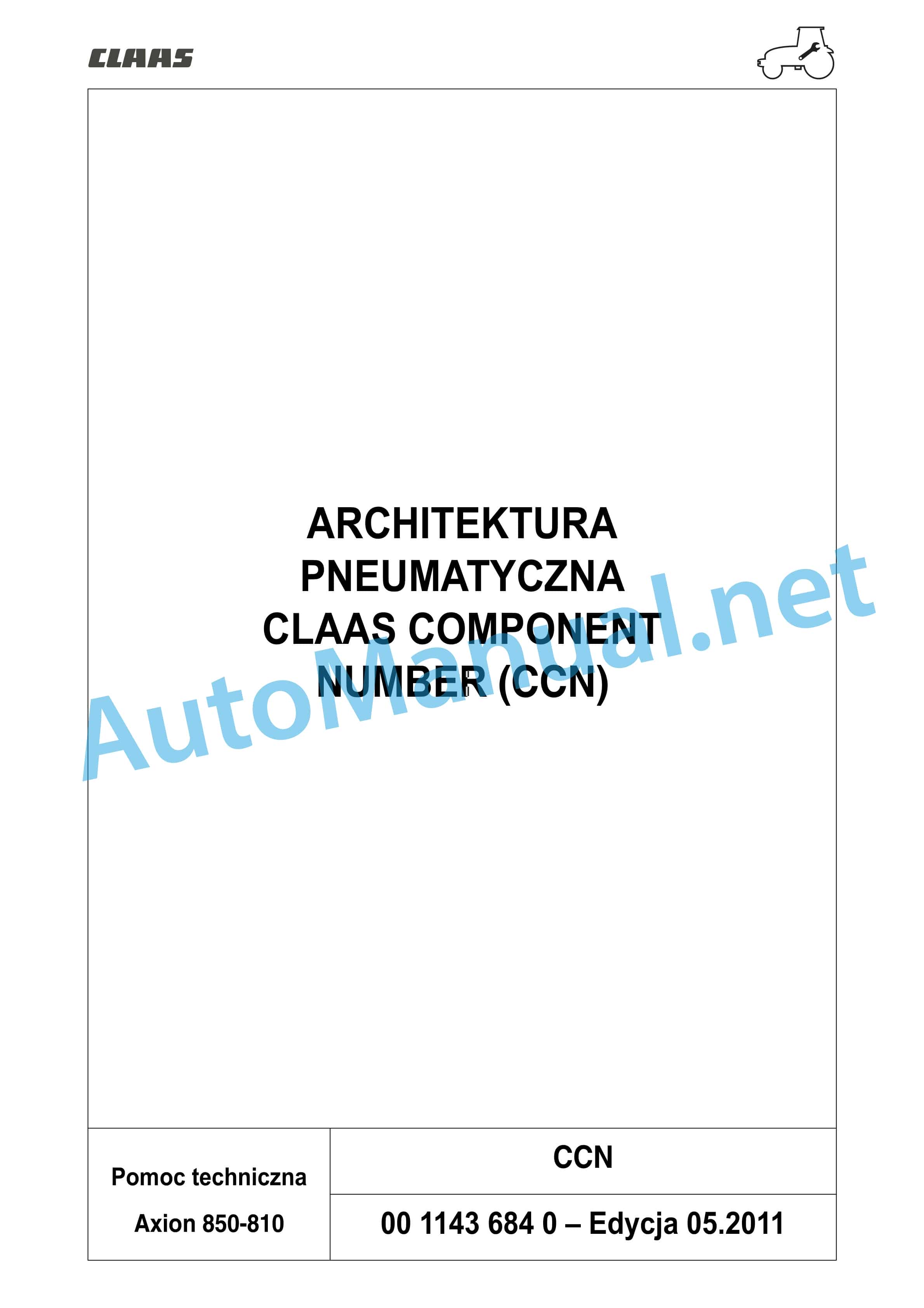 Claas AXION 850-810 HEXASHIFT (A30) Tractors Repair Manual PL 20 Claas AXION 850-810 HEXASHIFT (A30) Tractors Repair Manual PL - Image 20