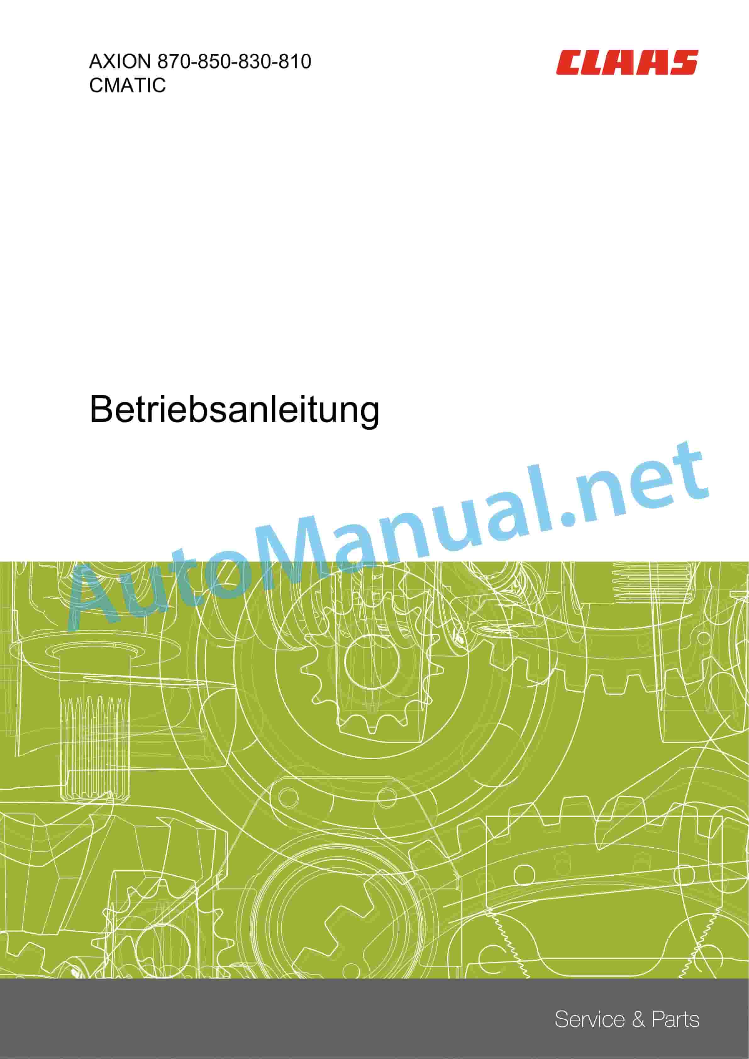 Claas AXION 880-810 (A61) Tractor Operator Manual DE