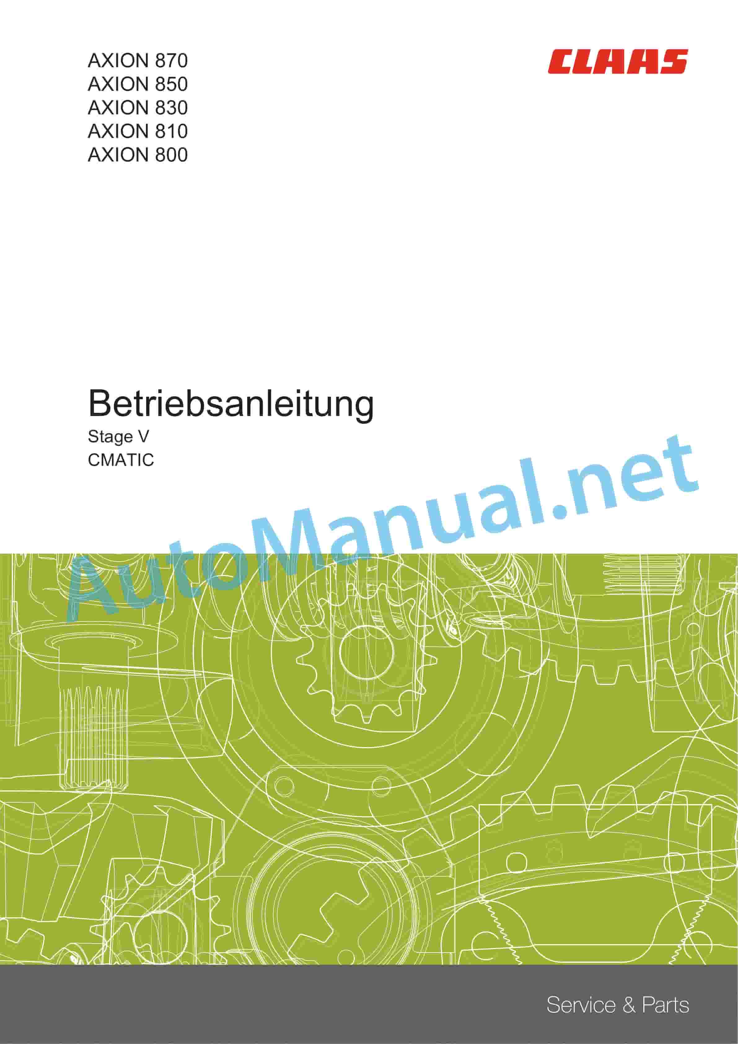 Claas AXION 880-810 CMATIC St V (A51) Tractor Operator Manual DE