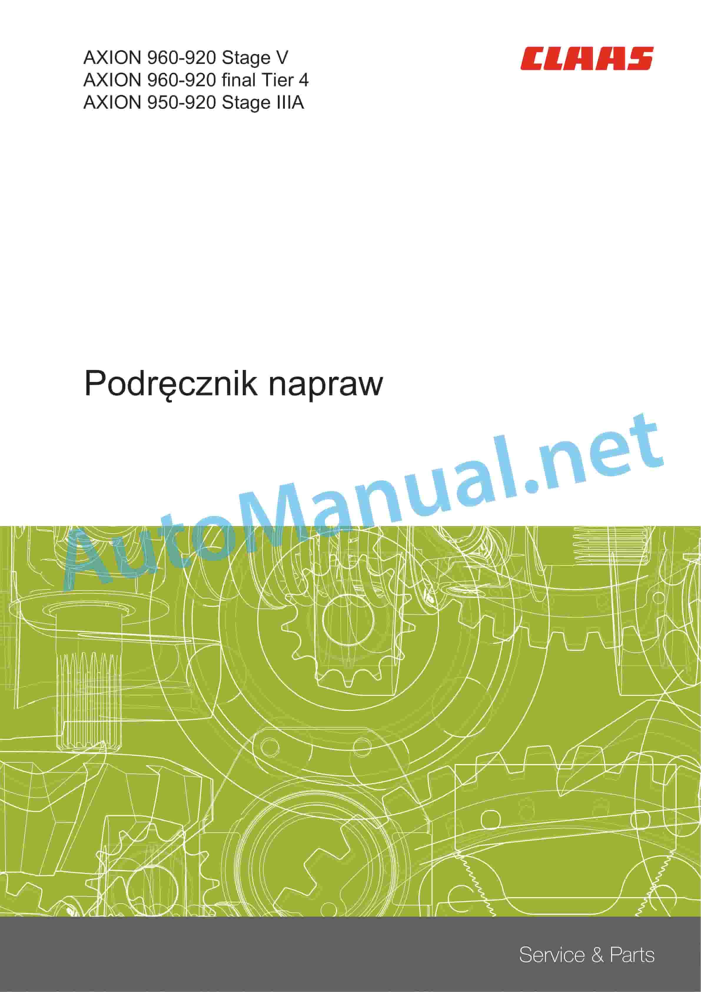 Claas AXION 960-920 (A64) Tractors Repair Manual PL