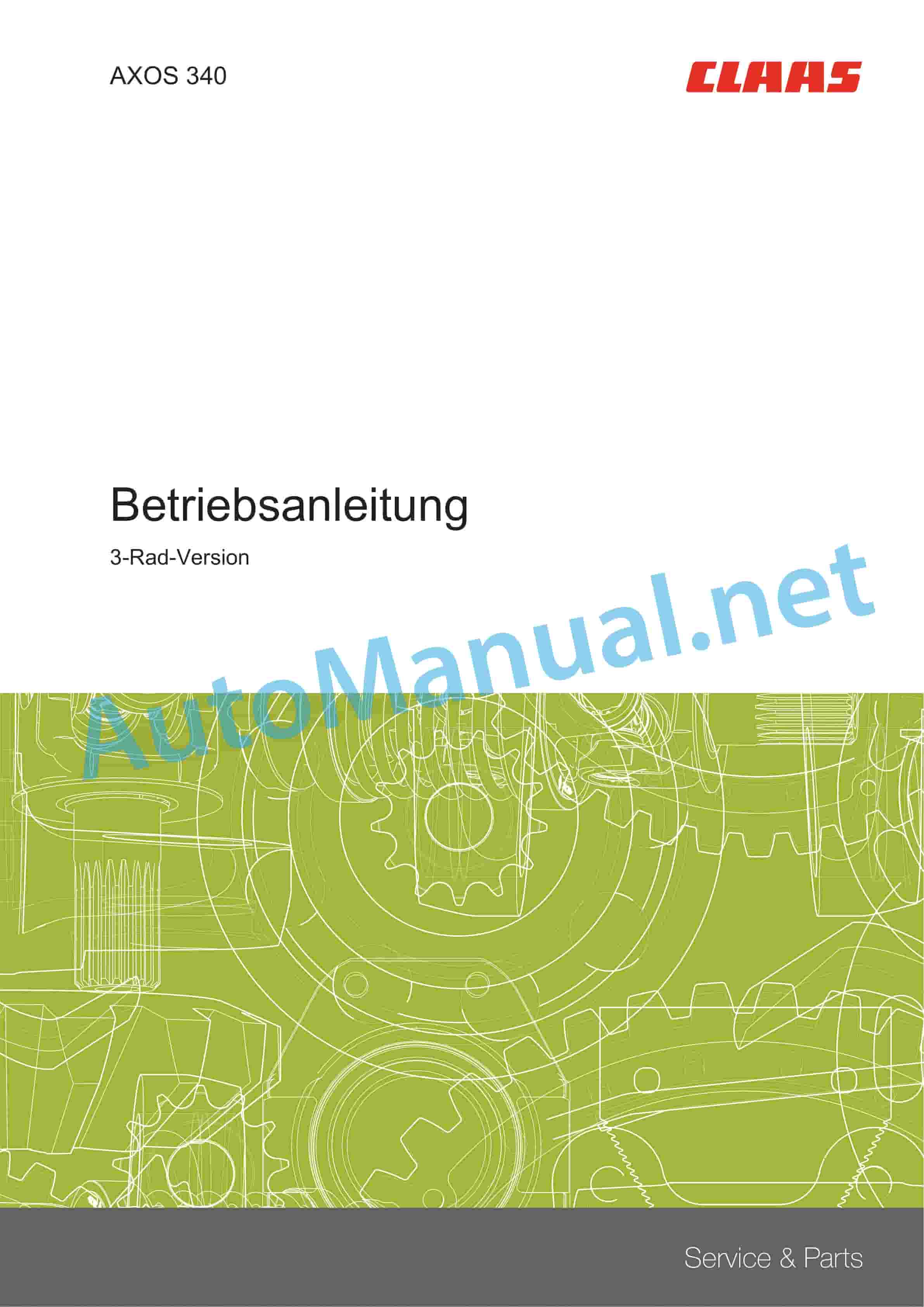 Claas AXOS 340-310 (A22) Tractor Operator Manual DE