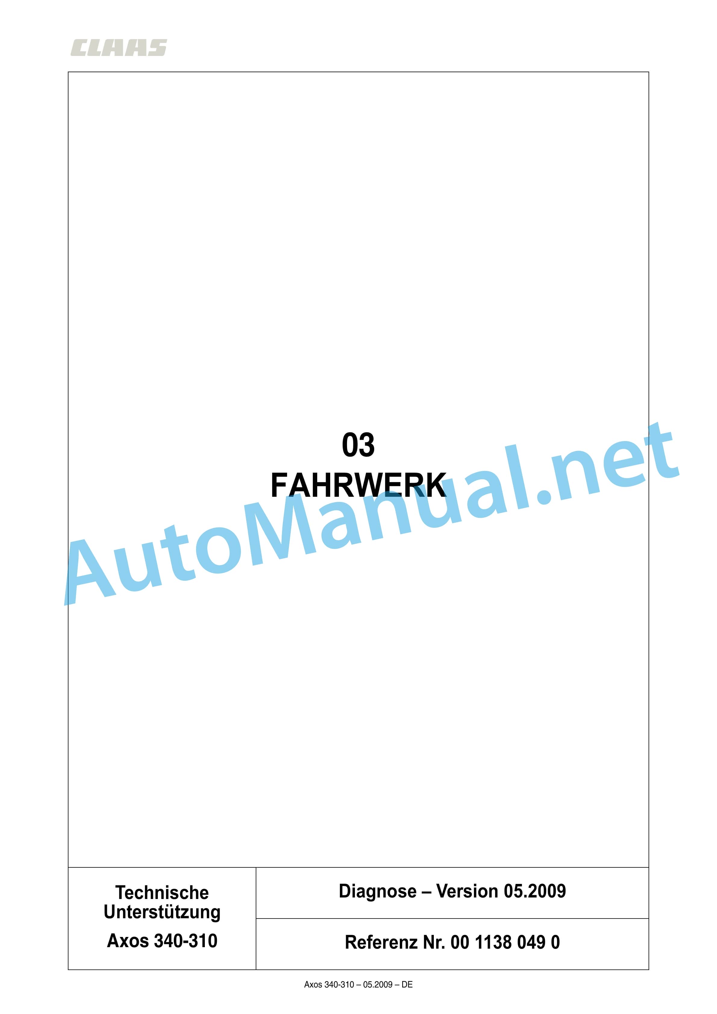 Claas AXOS 340-310 (A22) Tractor Repair Manual DE 5 Claas AXOS 340-310 (A22) Tractor Repair Manual DE - Image 5