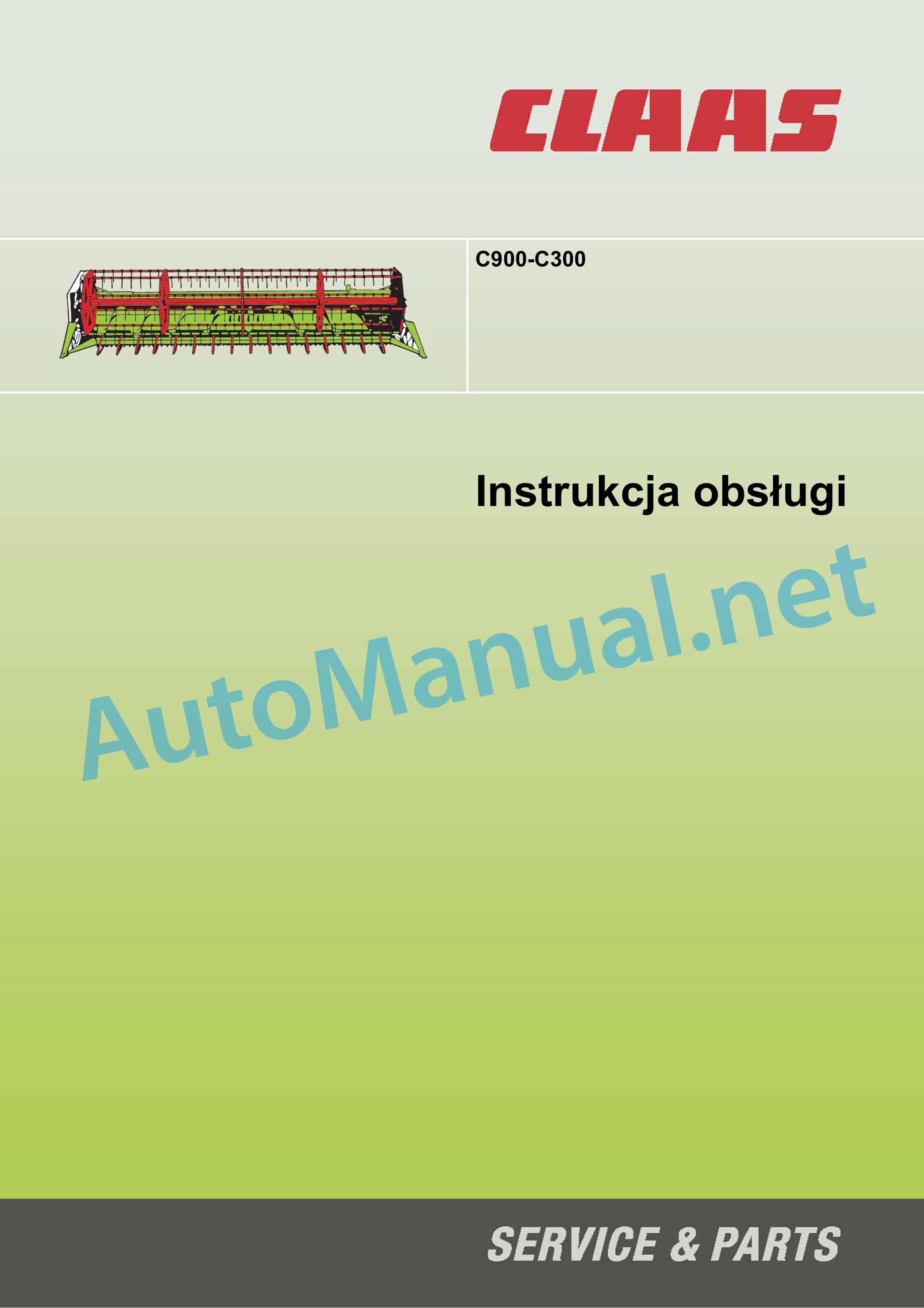 Claas C450-C300 DOMINATOR (703) Combine Operator Manual PL