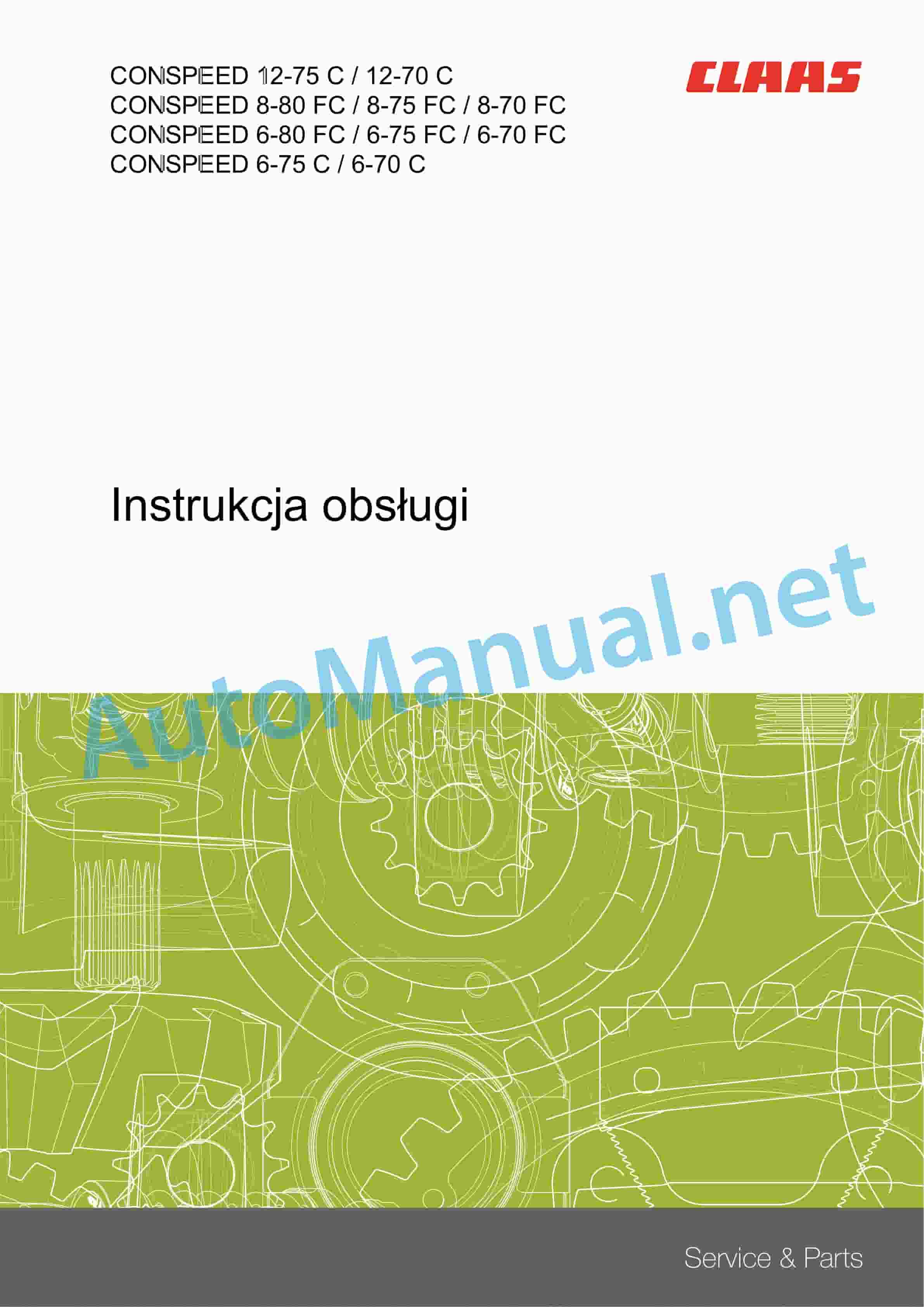 Claas CONSPEED 12-70 75 FC (H04) Combine Operator Manual PL 1 Claas CONSPEED 12-70 75 FC (H04) Combine Operator Manual PL