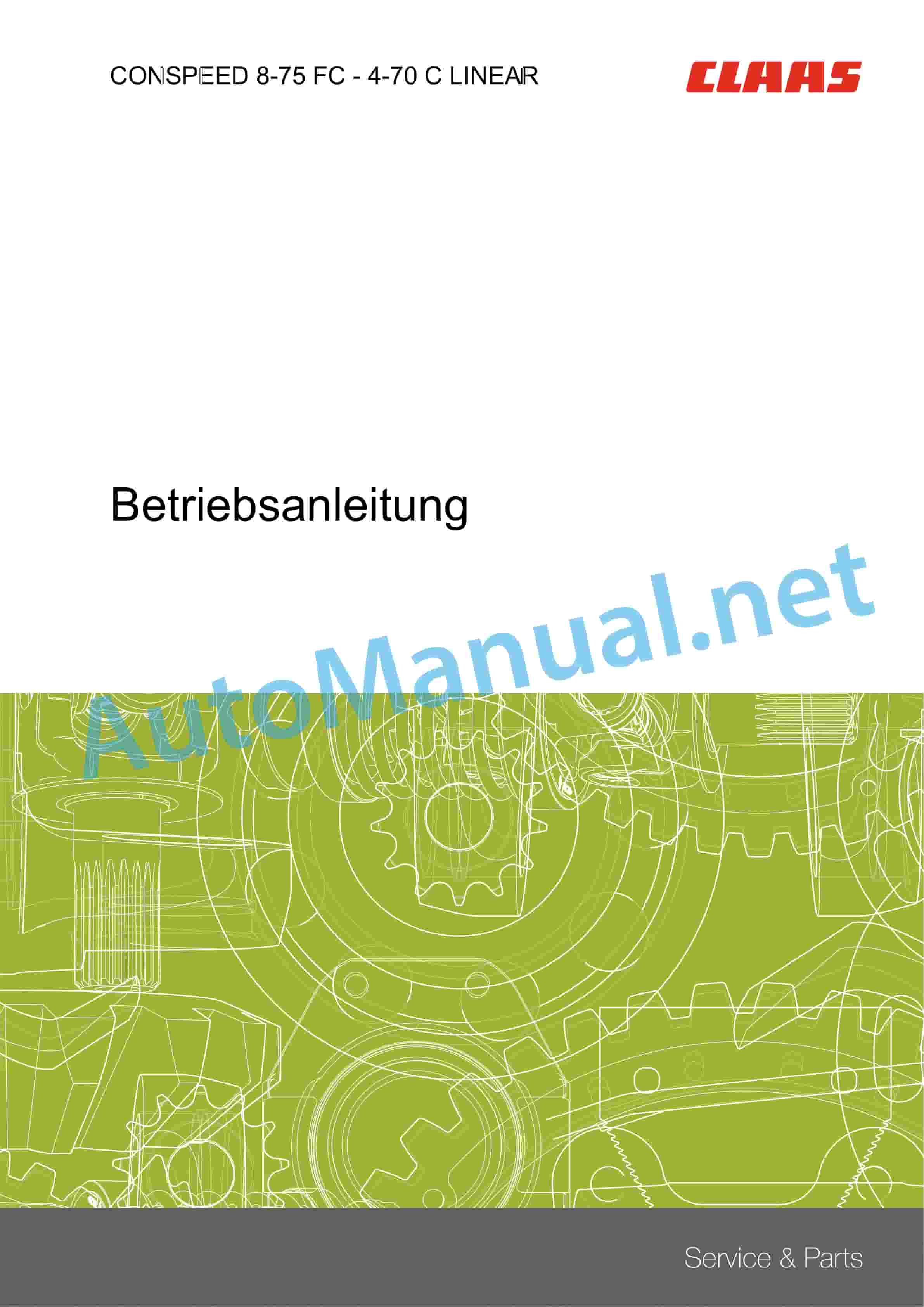 Claas CONSPEED 6-75 70 C LINEAR (I02) Combine Operator Manual DE