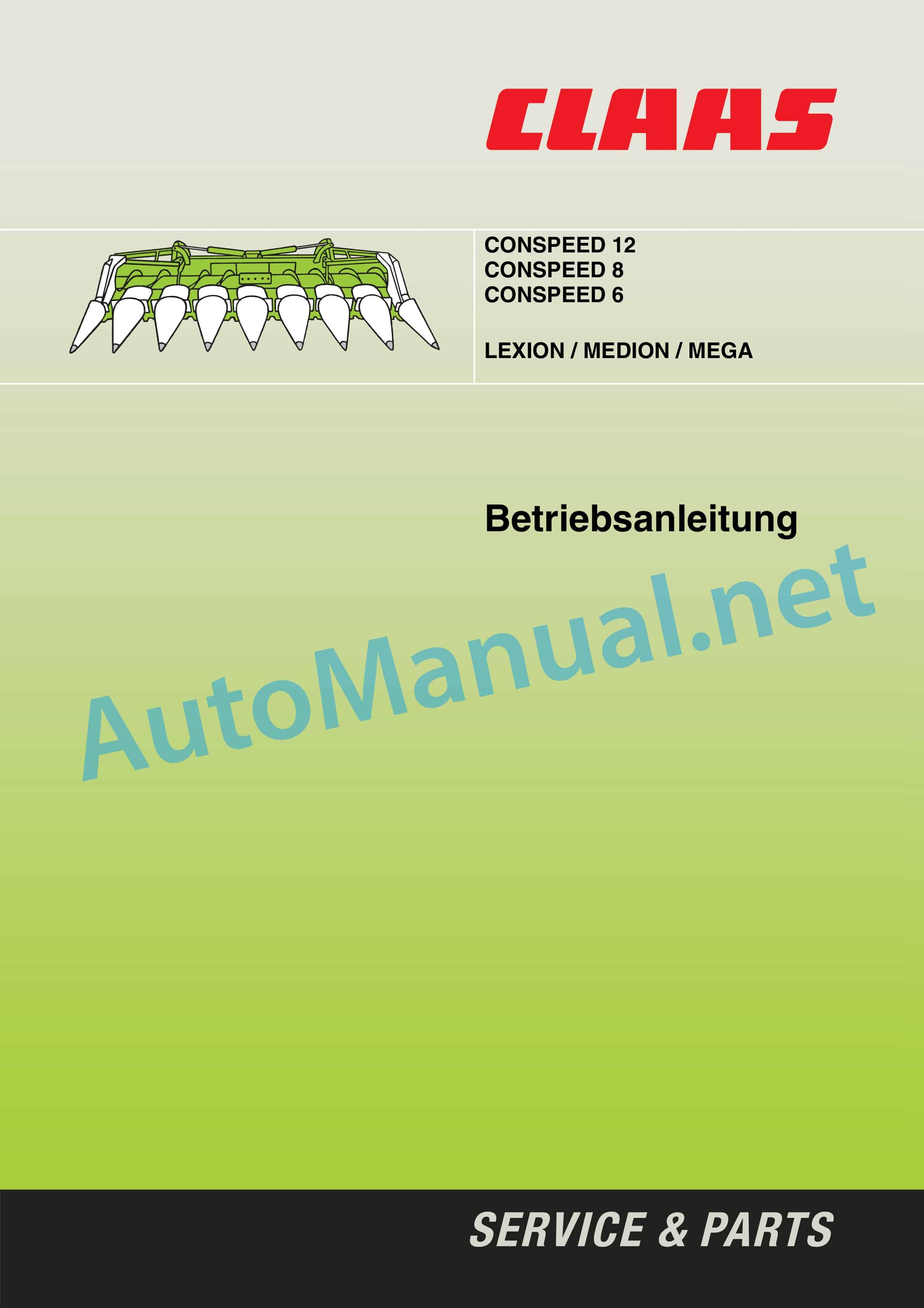 Claas CONSPEED 670C 675C LEXION (919) Combine Operator Manual DE