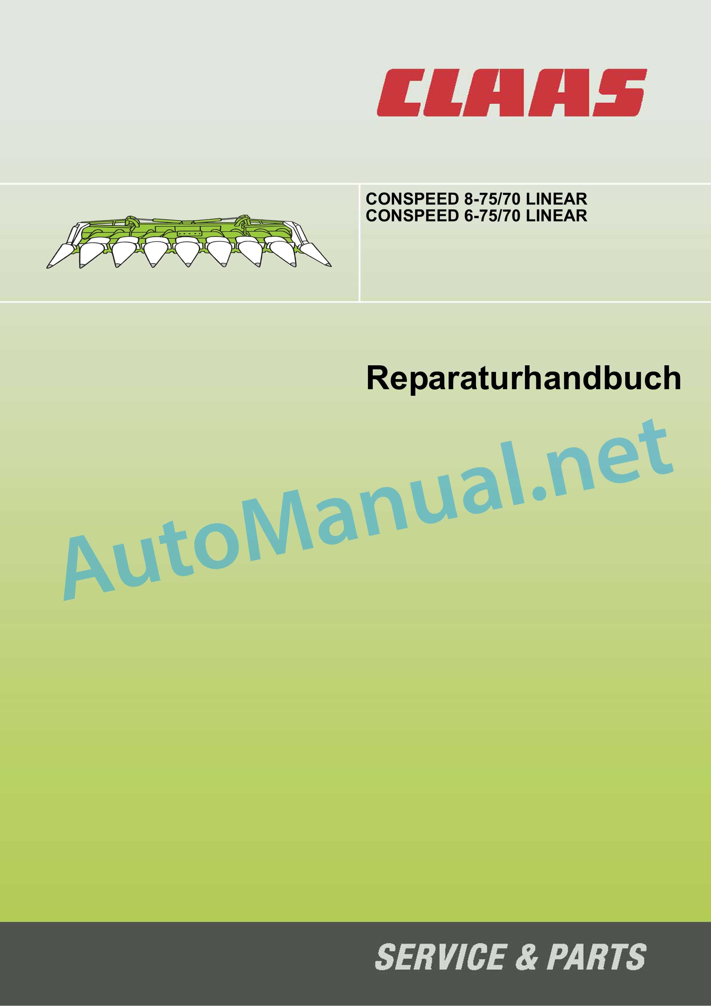 Claas CONSPEED 8-75 70 C LINEAR (I03) Combine Repair Manual DE 1 Claas CONSPEED 8-75 70 C LINEAR (I03) Combine Repair Manual DE