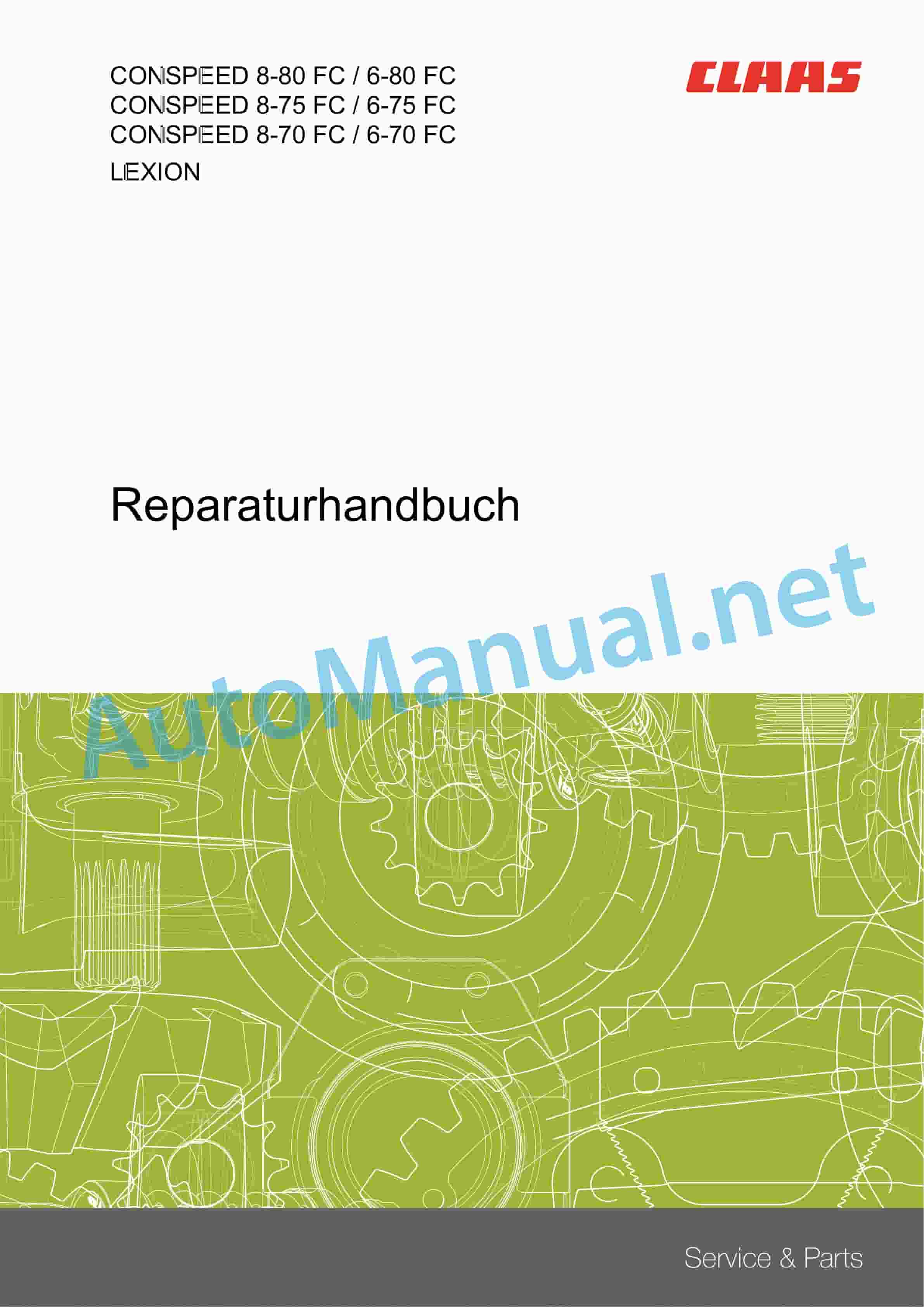 Claas CONSPEED 8 LEXION (907) Combine Repair Manual DE
