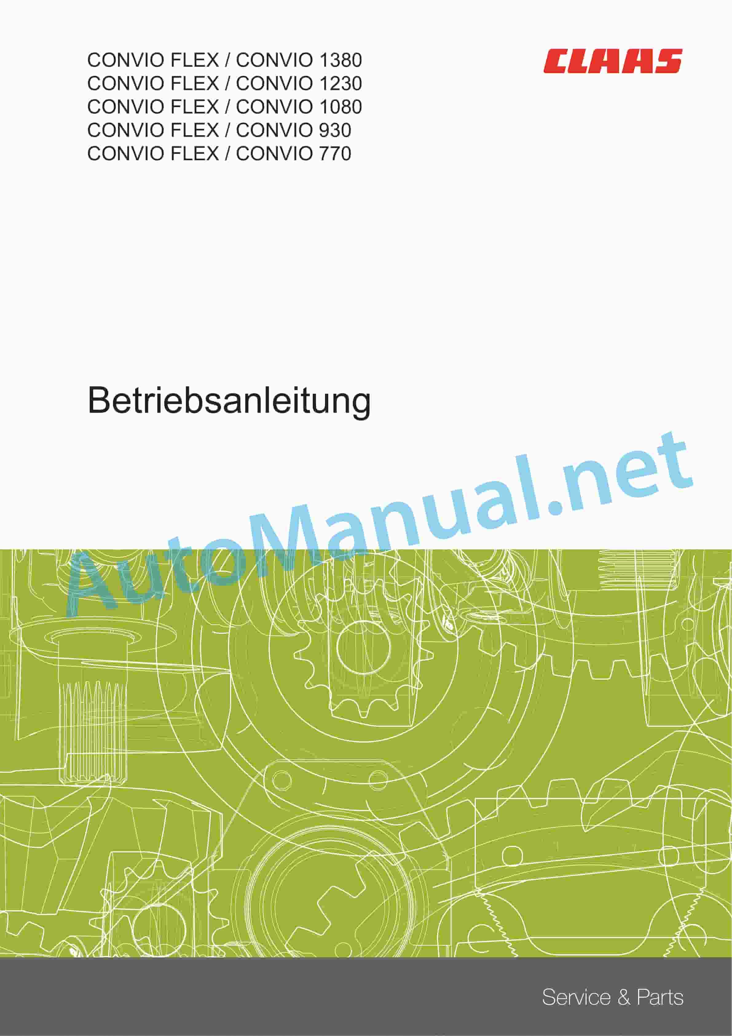 Claas CONVIO 1380-770 (590) Combine Operator Manual DE