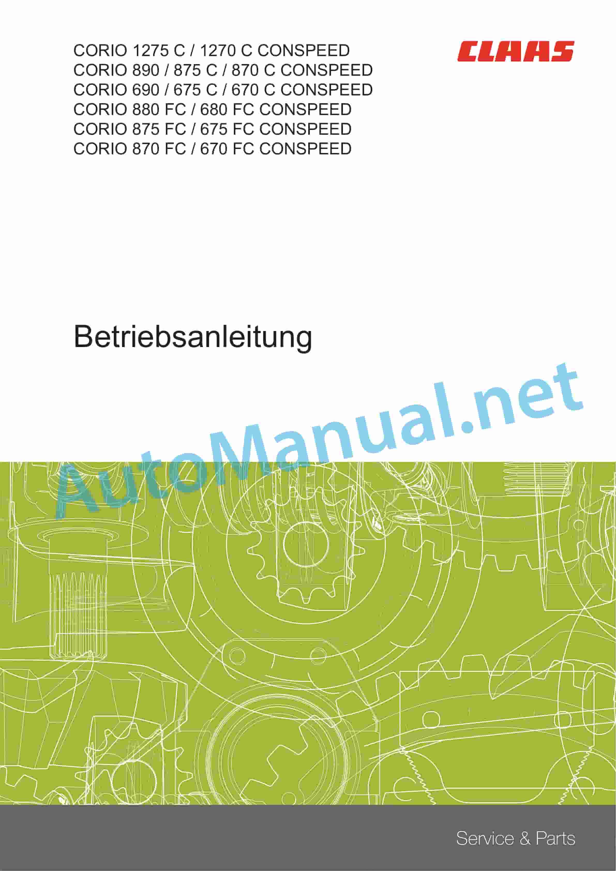 Claas CORIO 1275-1270 C CONSPEED (H11) Combine Operator Manual DE