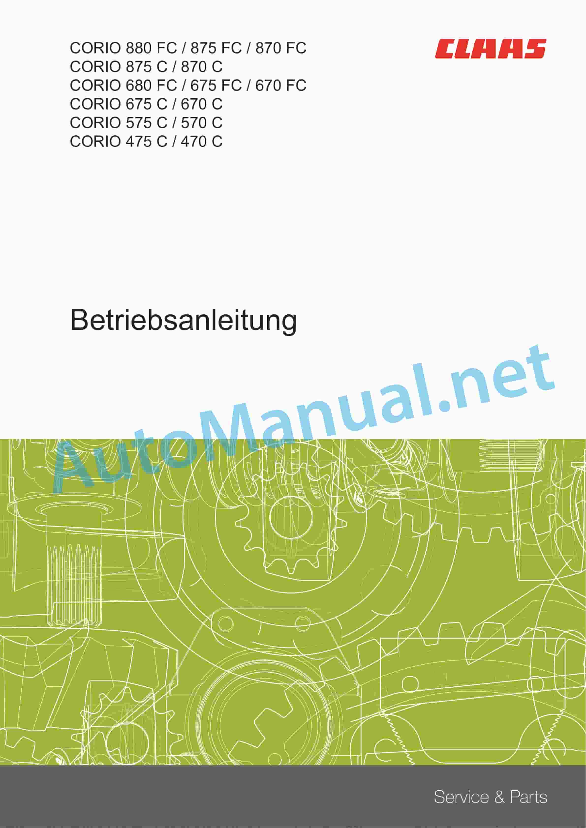 Claas CORIO 575-470 C (H06) Combine Operator Manual DE