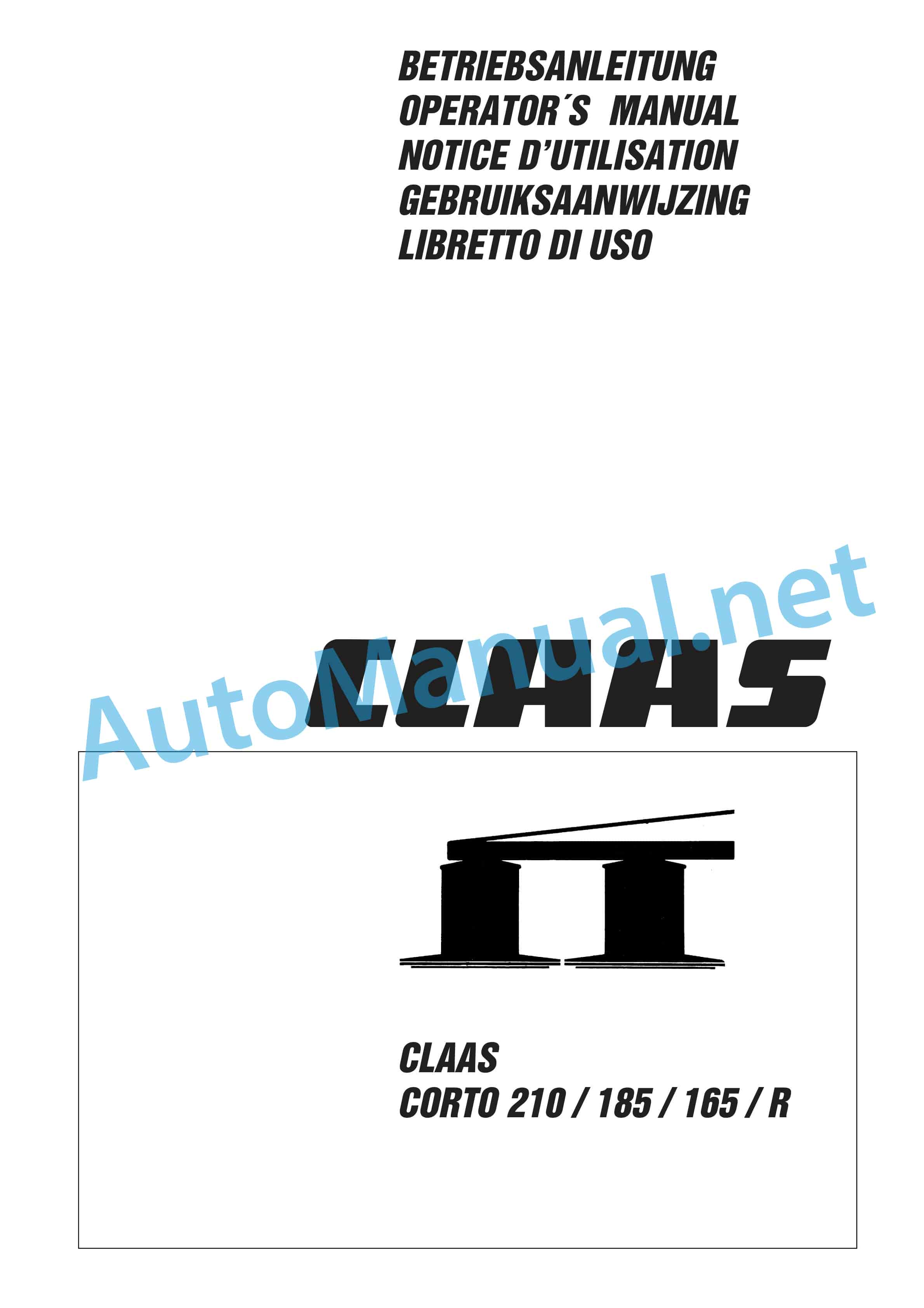 Claas CORTO 165 N S (383) Mowers Operator Manual DE