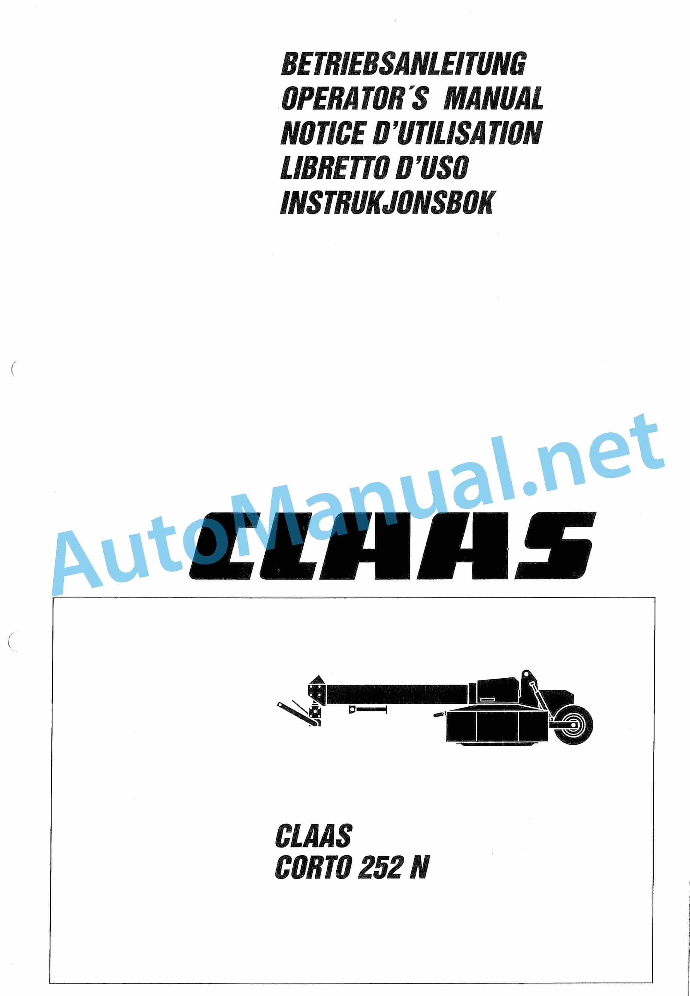 Claas CORTO 252 F (640) Mowers Operator Manual DE