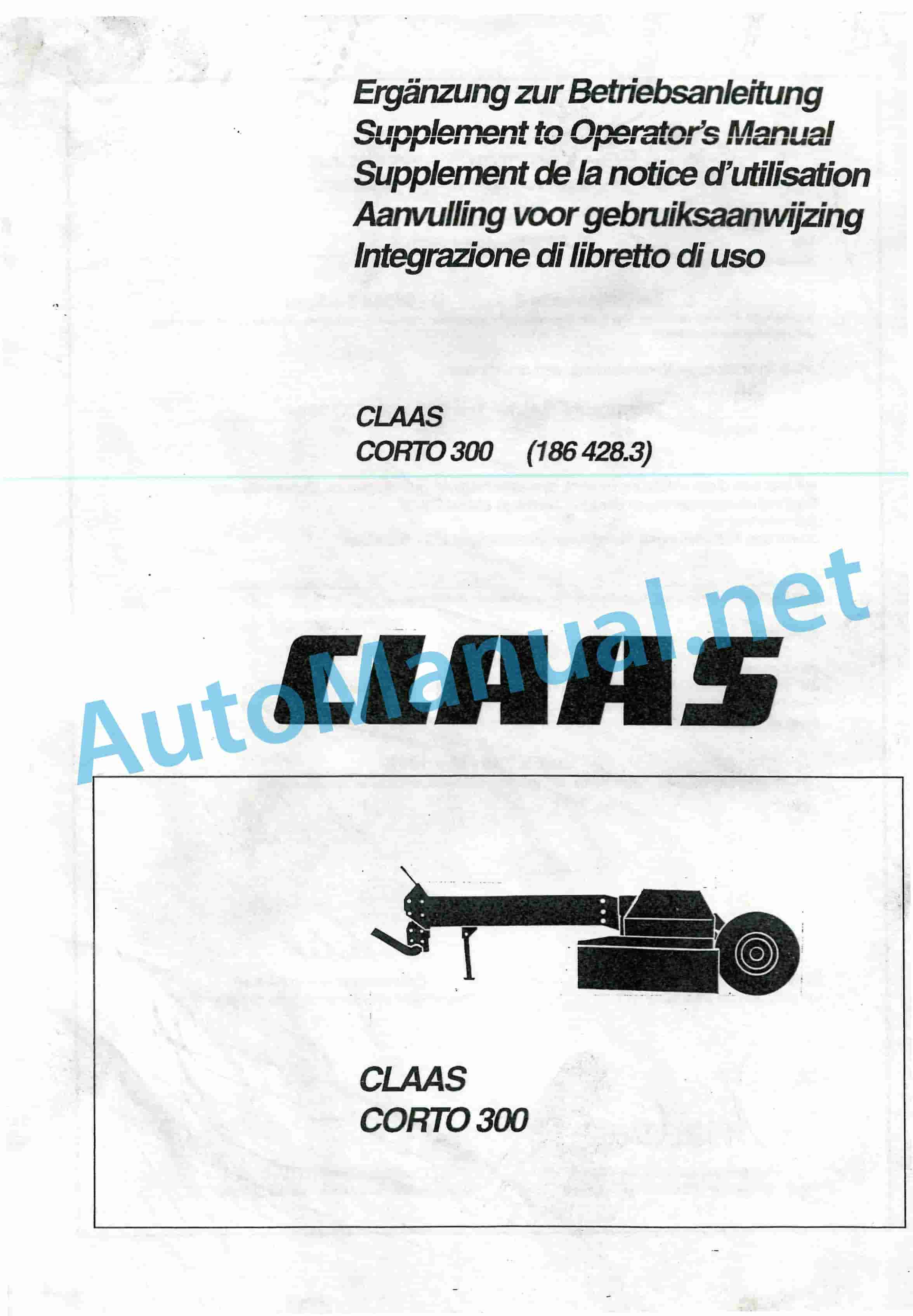 Claas CORTO 300 (340) Mowers Operator Manual DE