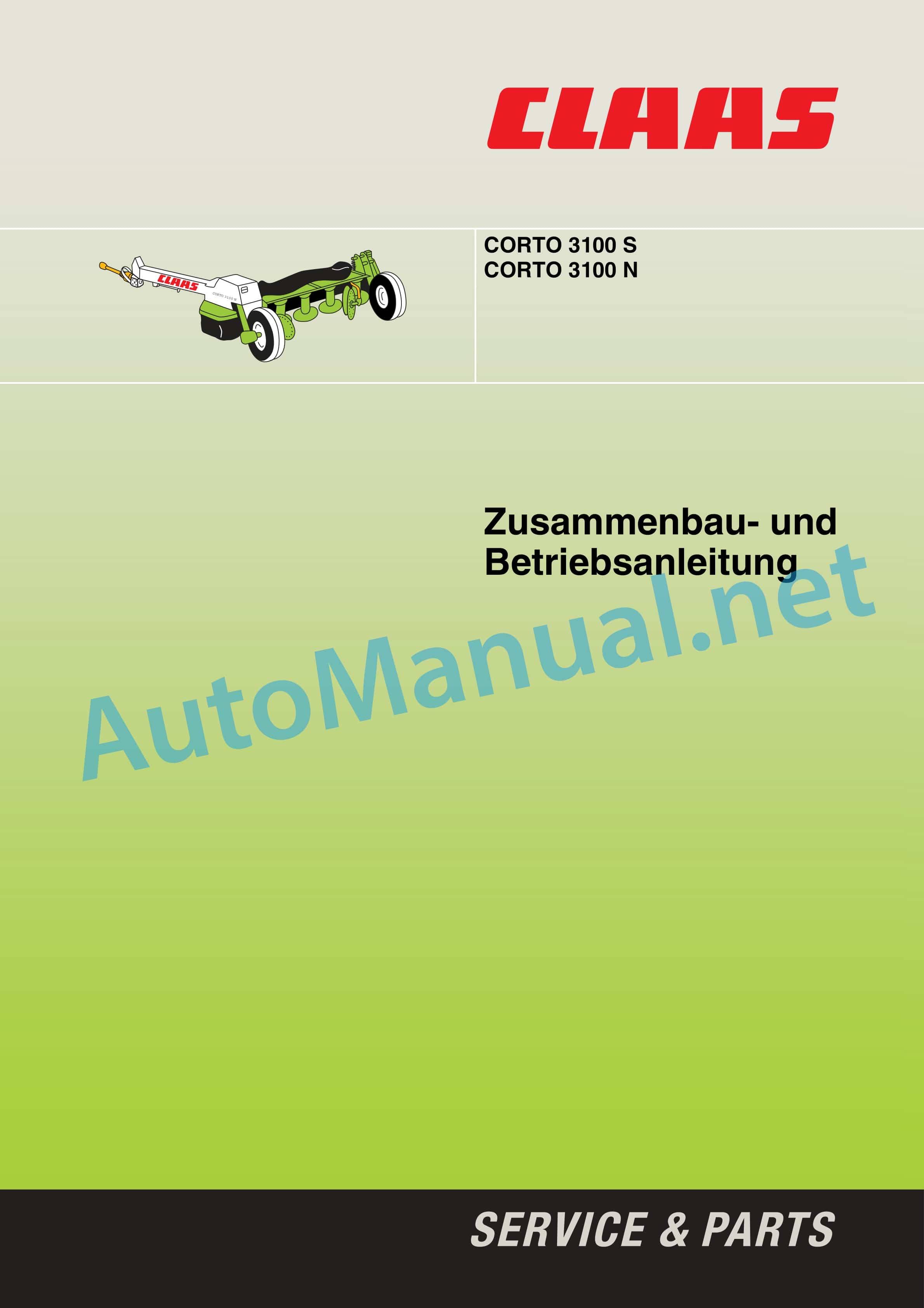 Claas CORTO 3100 (644) Mowers Operator Manual DE 1 Claas CORTO 3100 (644) Mowers Operator Manual DE