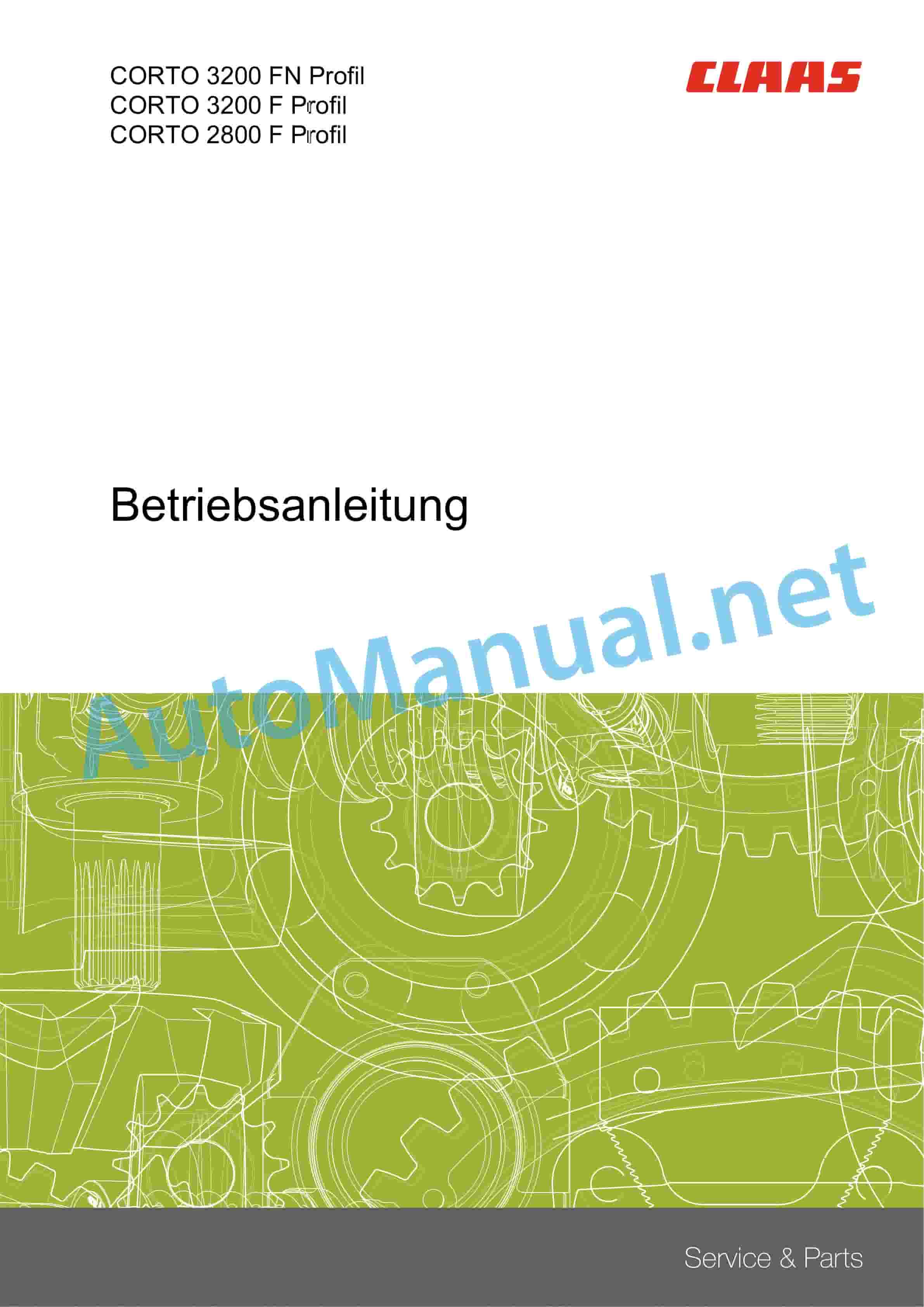 Claas CORTO 3200 F PROFIL (F01) Mowers Operator Manual DE 1 Claas CORTO 3200 F PROFIL (F01) Mowers Operator Manual DE