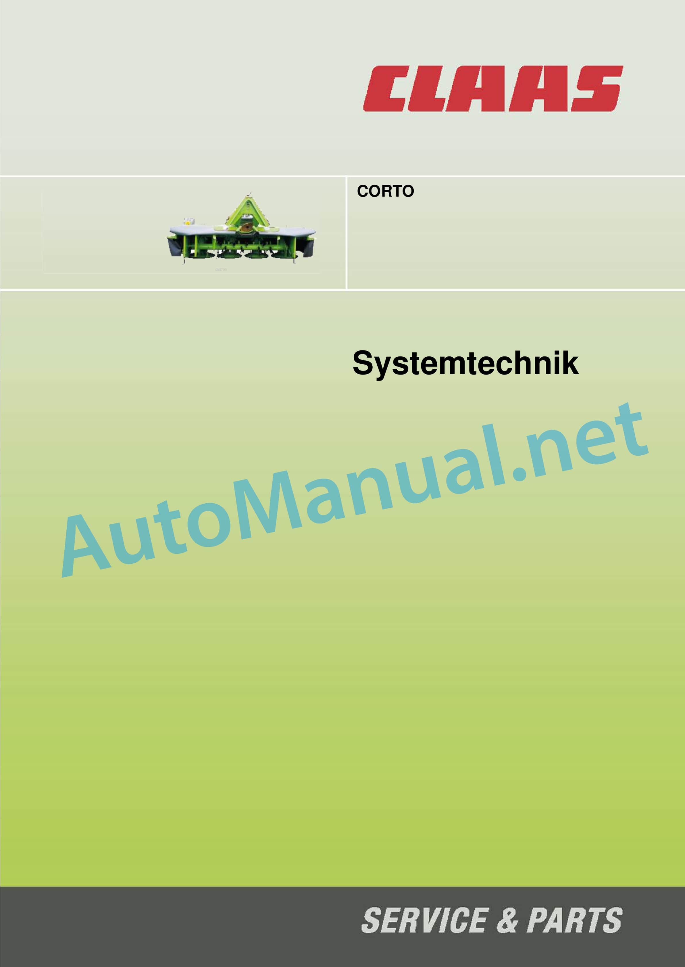 Claas CORTO 8100 F T (399) Mowers Technical System DE