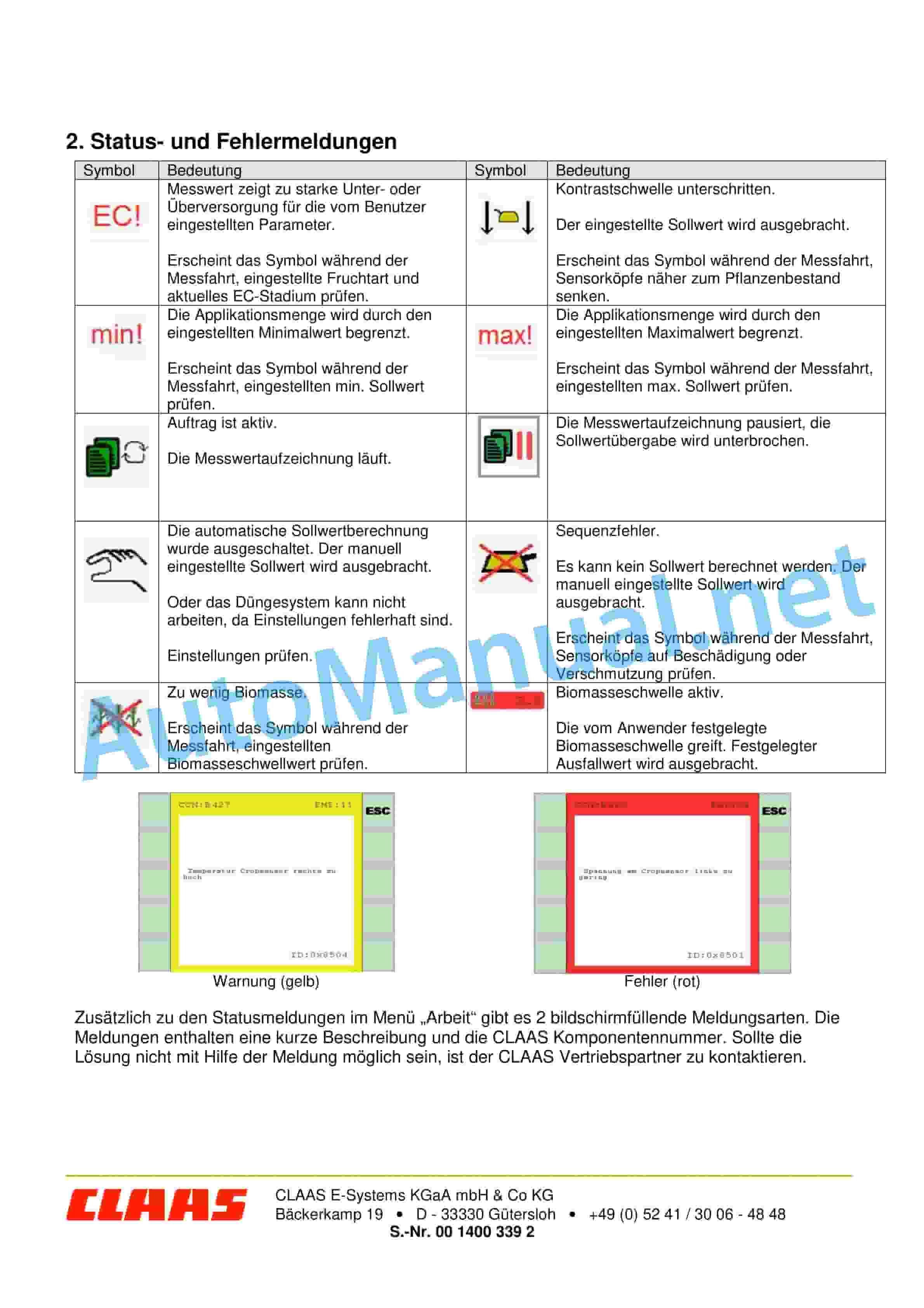 Claas CROP SENSOR ISARIA (B61) Digital solutions Operator Manual DE 7 Claas CROP SENSOR ISARIA (B61) Digital solutions Operator Manual DE - Image 7