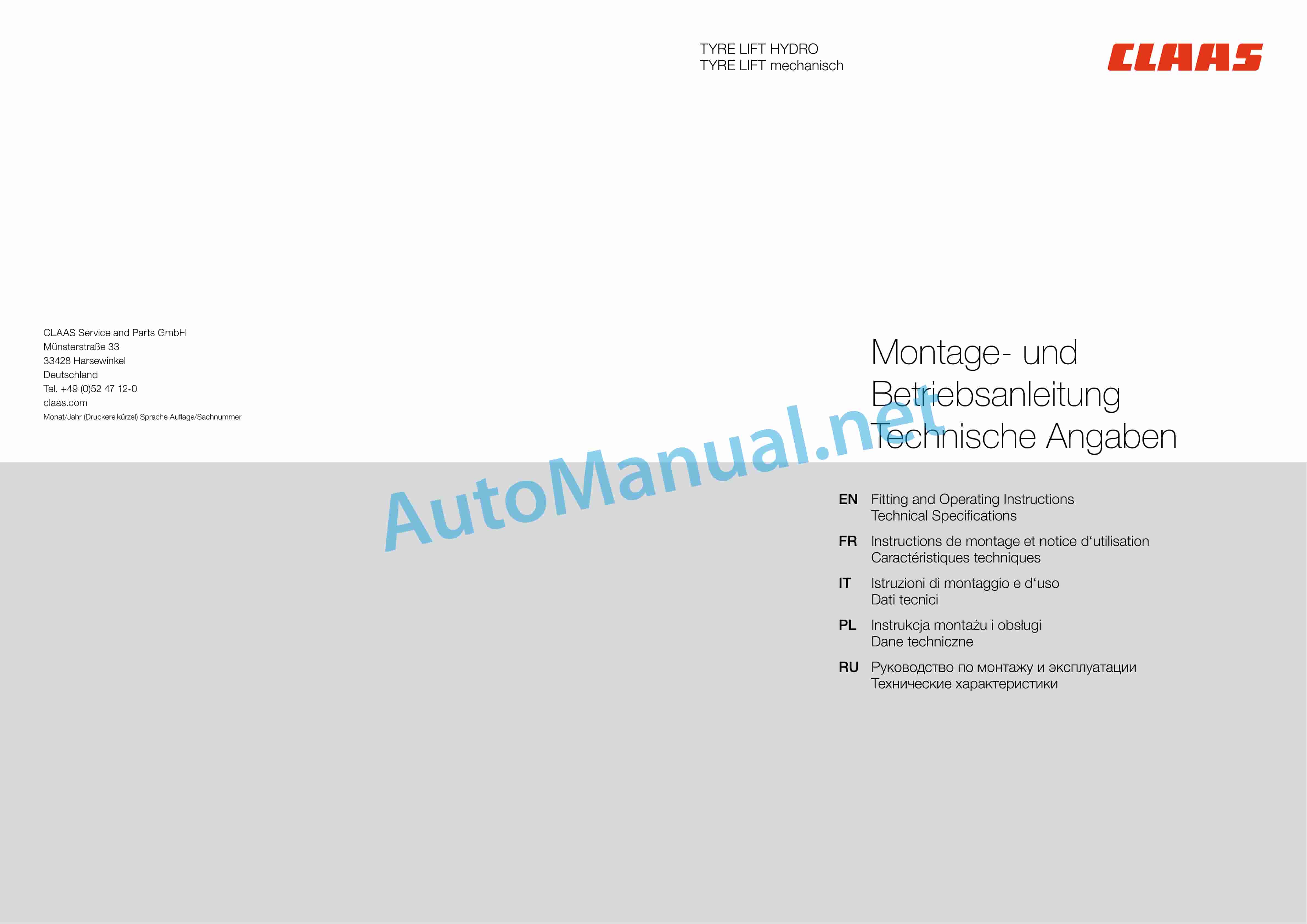 Claas CTIC TI 1-3 (X23) Miscellaneous Repair Manual DE 2 Claas CTIC TI 1-3 (X23) Miscellaneous Repair Manual DE - Image 2