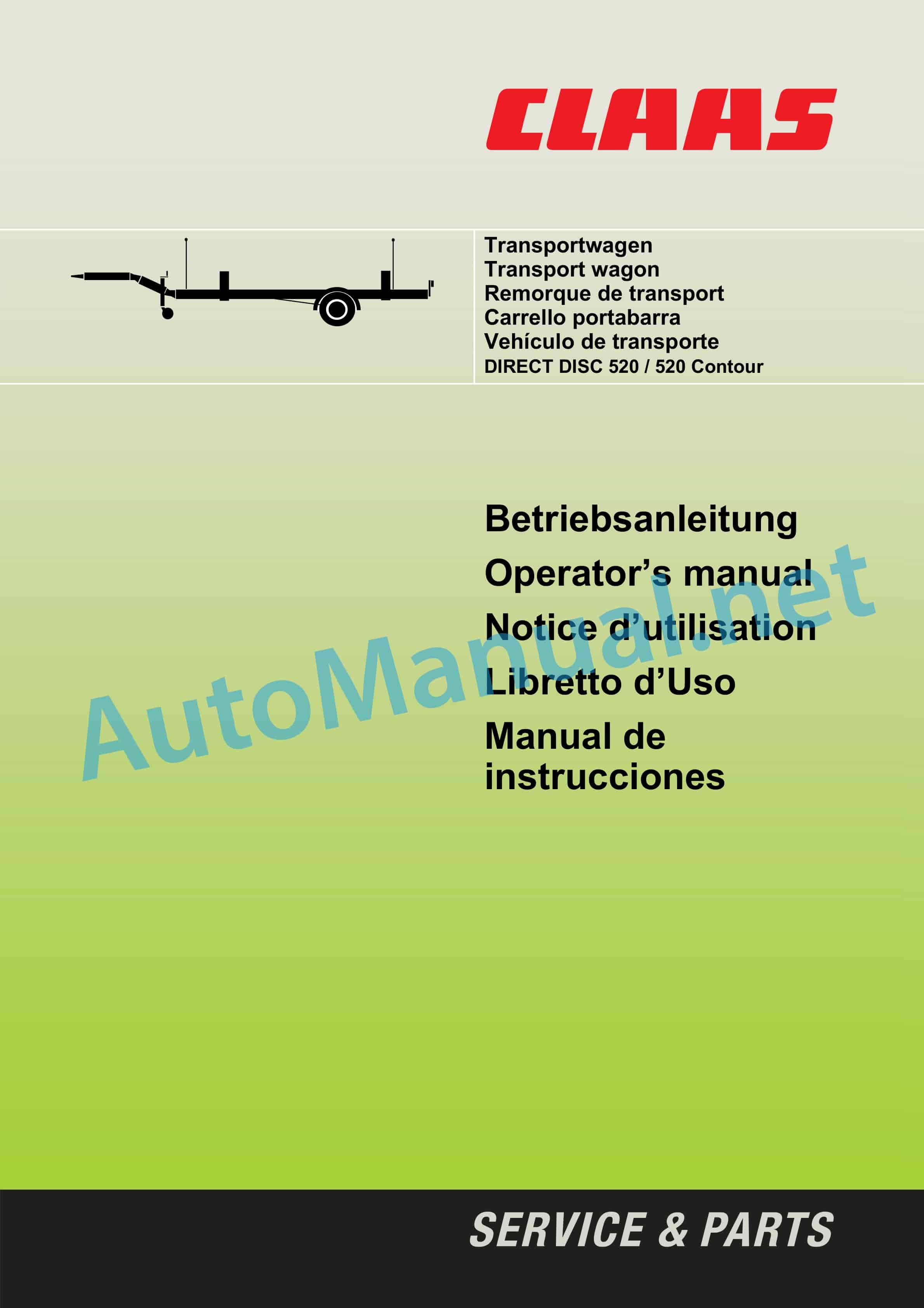 Claas CUTTERBAR TRAILER (719) Combine Operator Manual DE 2 Claas CUTTERBAR TRAILER (719) Combine Operator Manual DE - Image 2