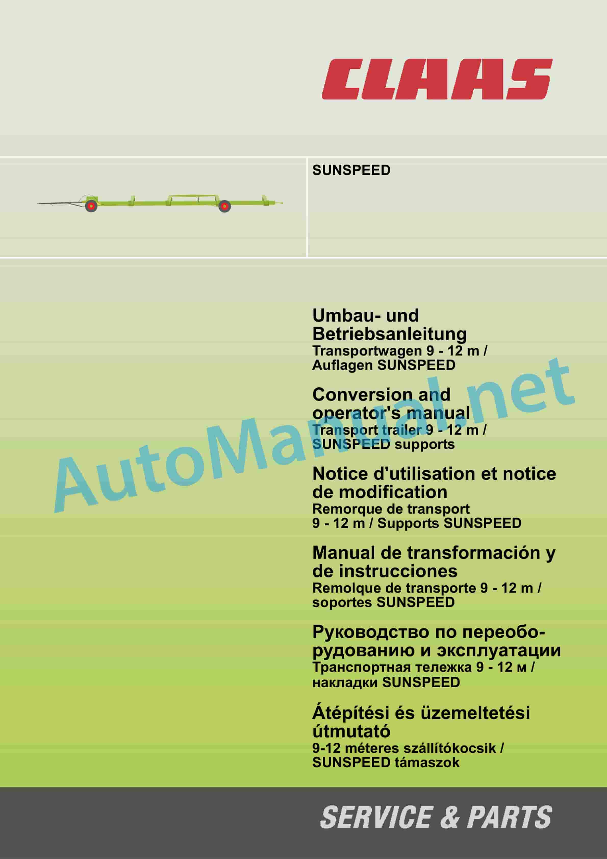 Claas CUTTERBAR TRAILER (719) Combine Operator Manual PL 1 Claas CUTTERBAR TRAILER (719) Combine Operator Manual PL