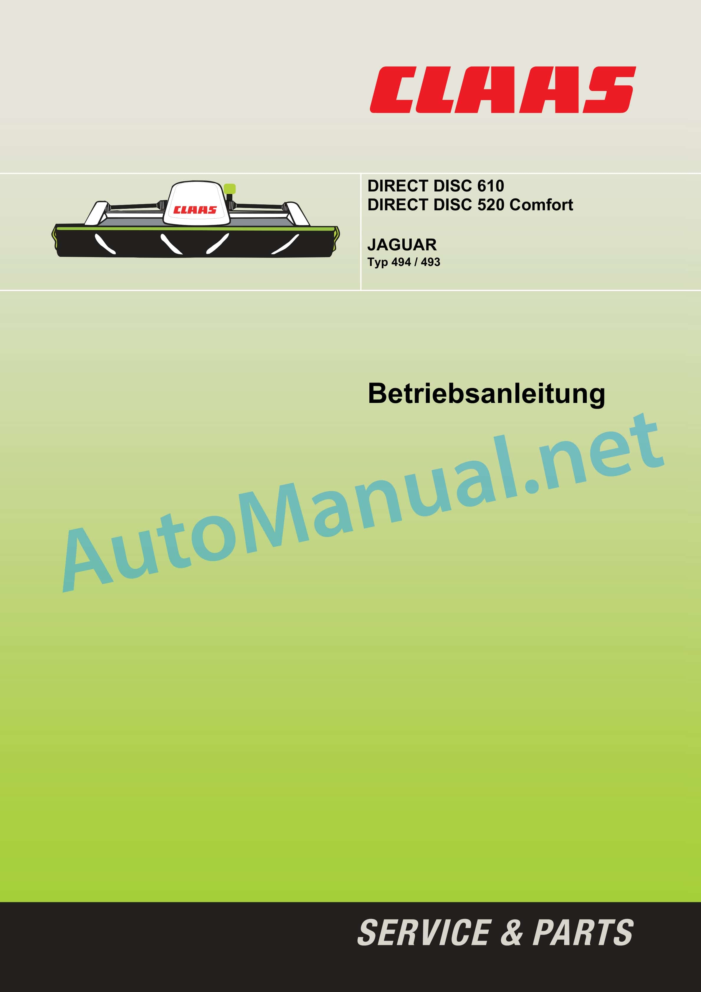 Claas DIRECT DISC 610 CONTOUR C (904) Forage Harvesters Operator Manual DE 2 Claas DIRECT DISC 610 CONTOUR C (904) Forage Harvesters Operator Manual DE - Image 2