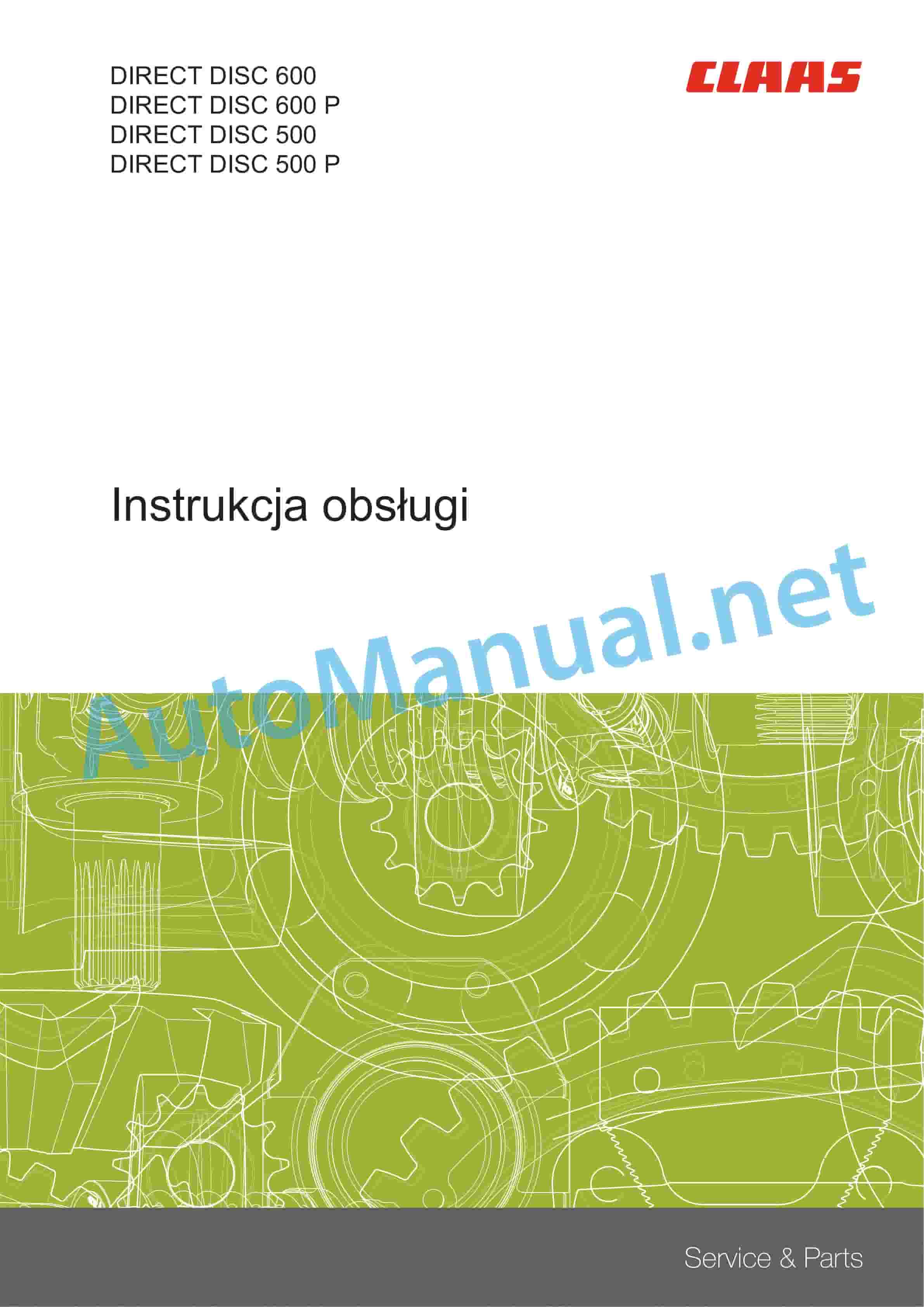 Claas DIRECT DISC 610 CONTOUR C (904) Forage Harvesters Operator Manual PL