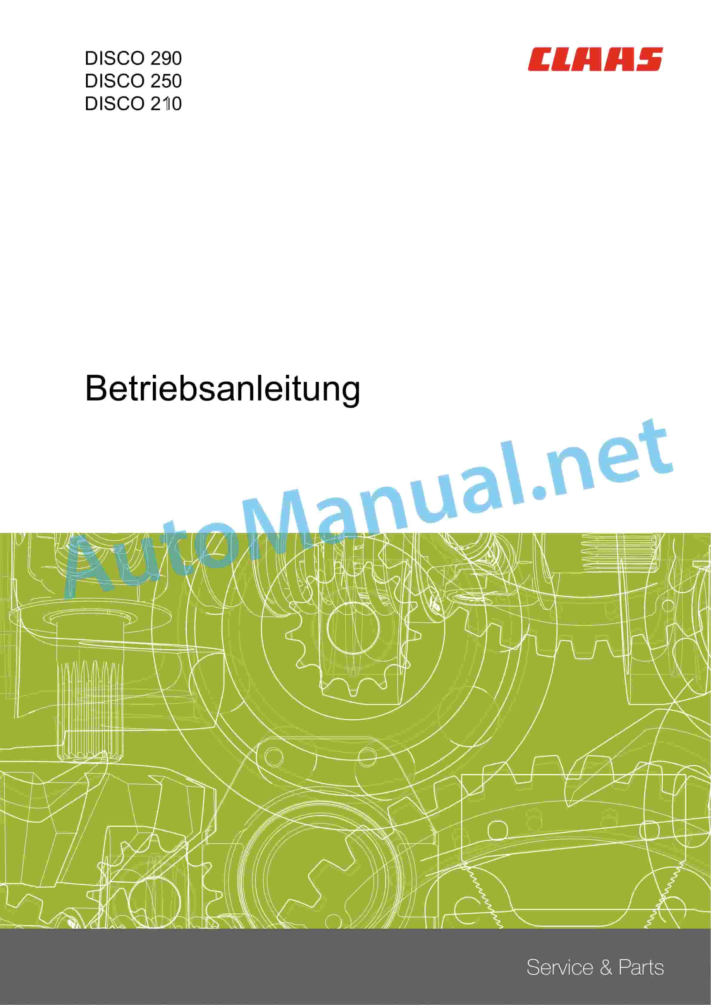 Claas DISCO 210 (633) Mowers Operator Manual DE 1 Claas DISCO 210 (633) Mowers Operator Manual DE