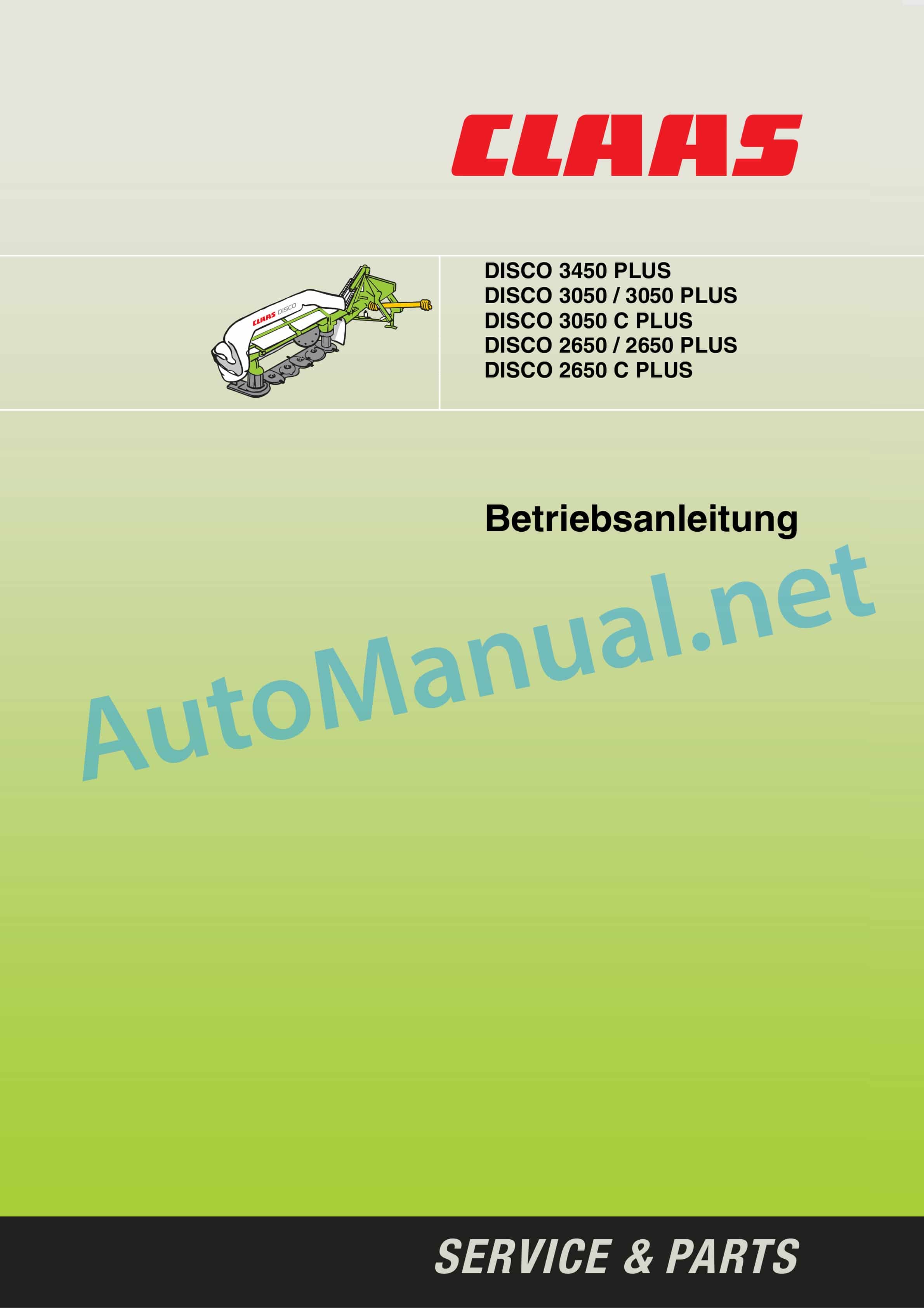 Claas DISCO 2650 C (620) Mowers Operator Manual DE