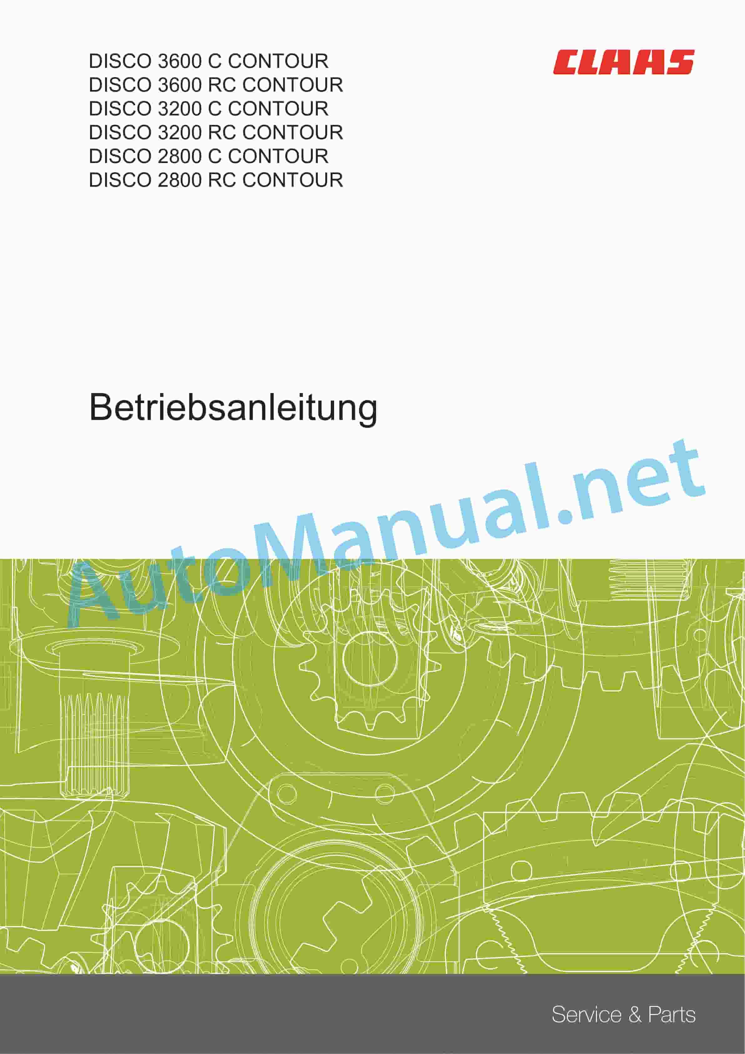 Claas DISCO 2800 CRC (F84) Mowers Operator Manual DE