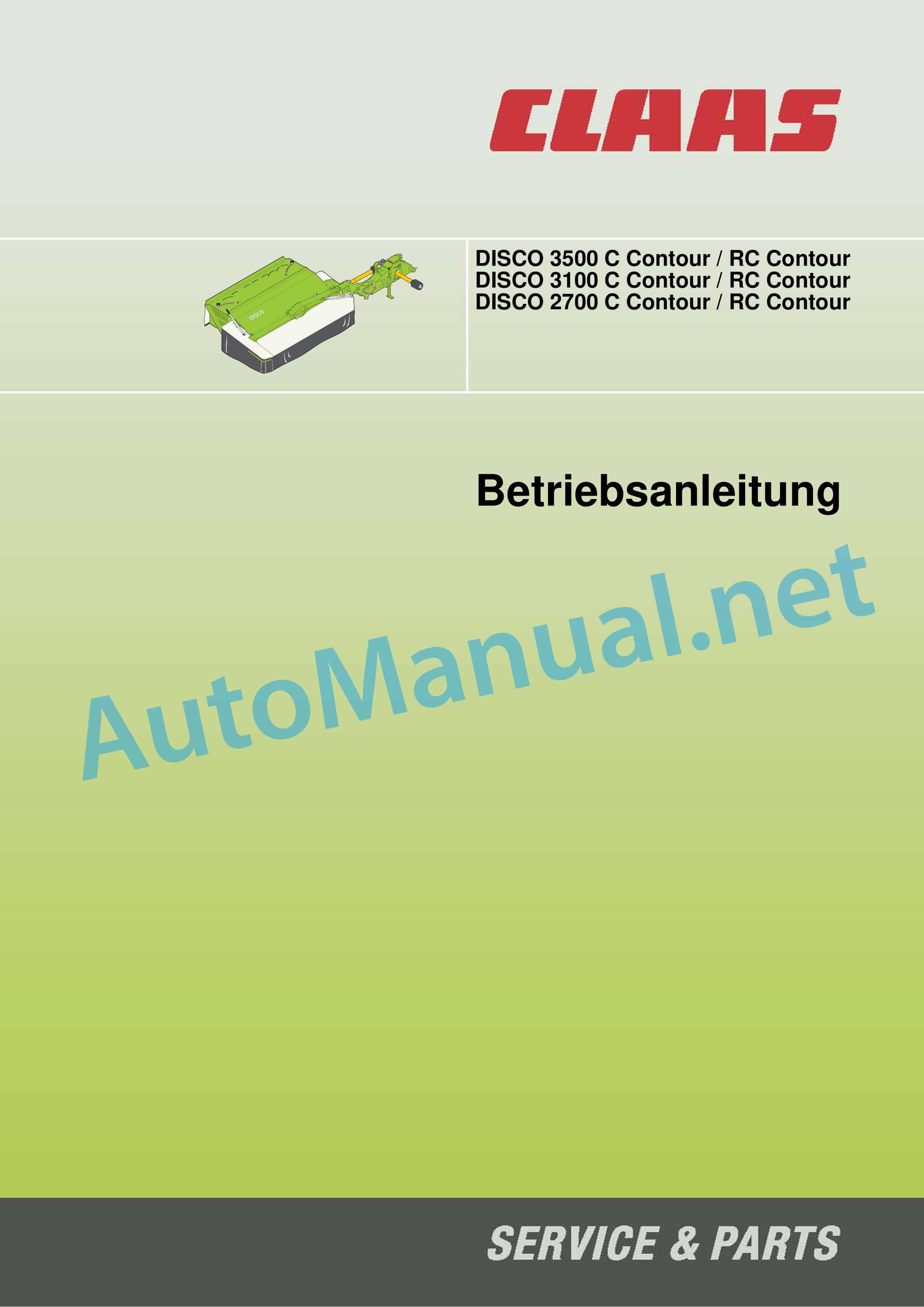 Claas DISCO 3100 C (997) Mowers Operator Manual DE