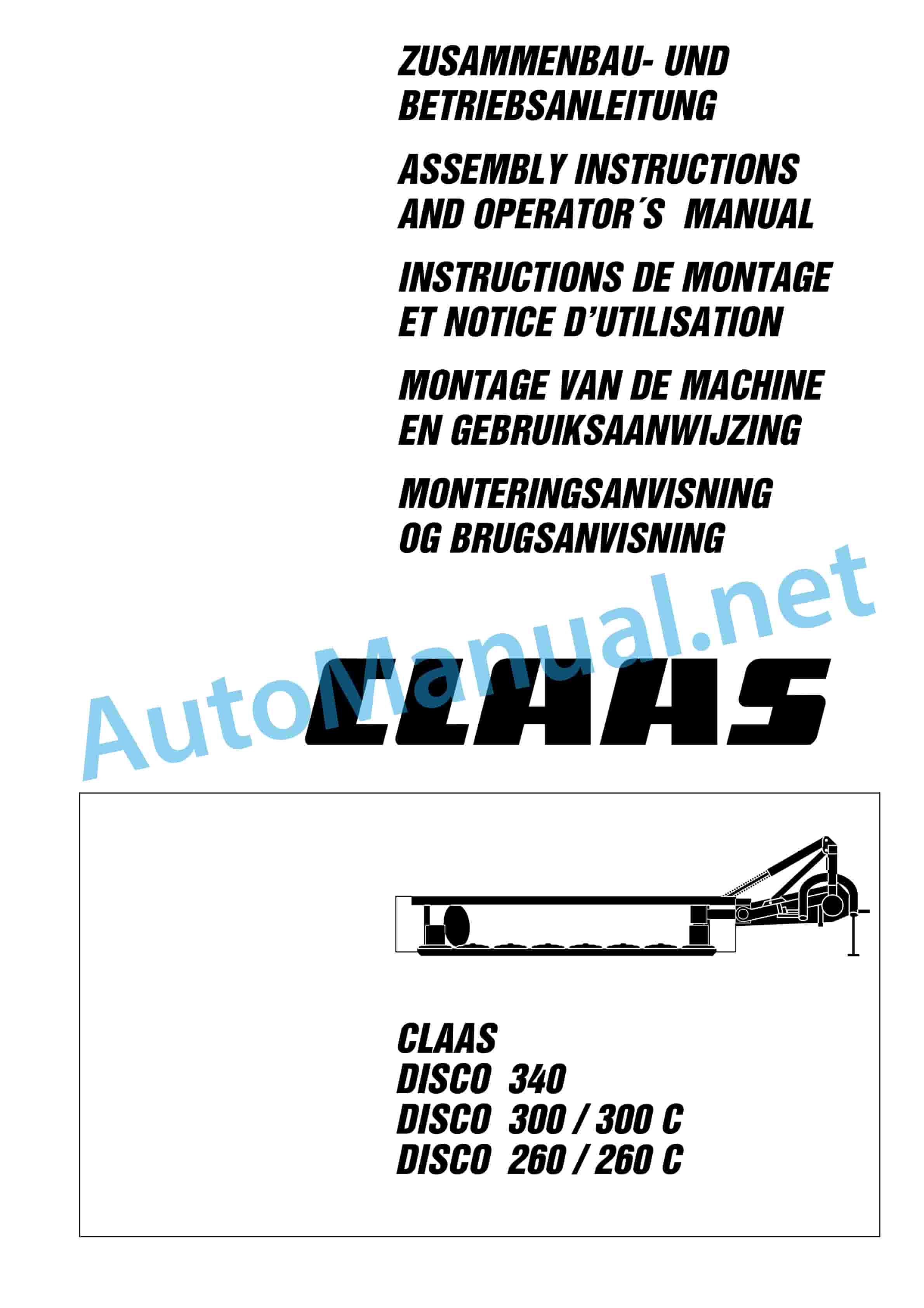 Claas DISCO 340 3450 PLUS (636) Mowers Operator Manual DE