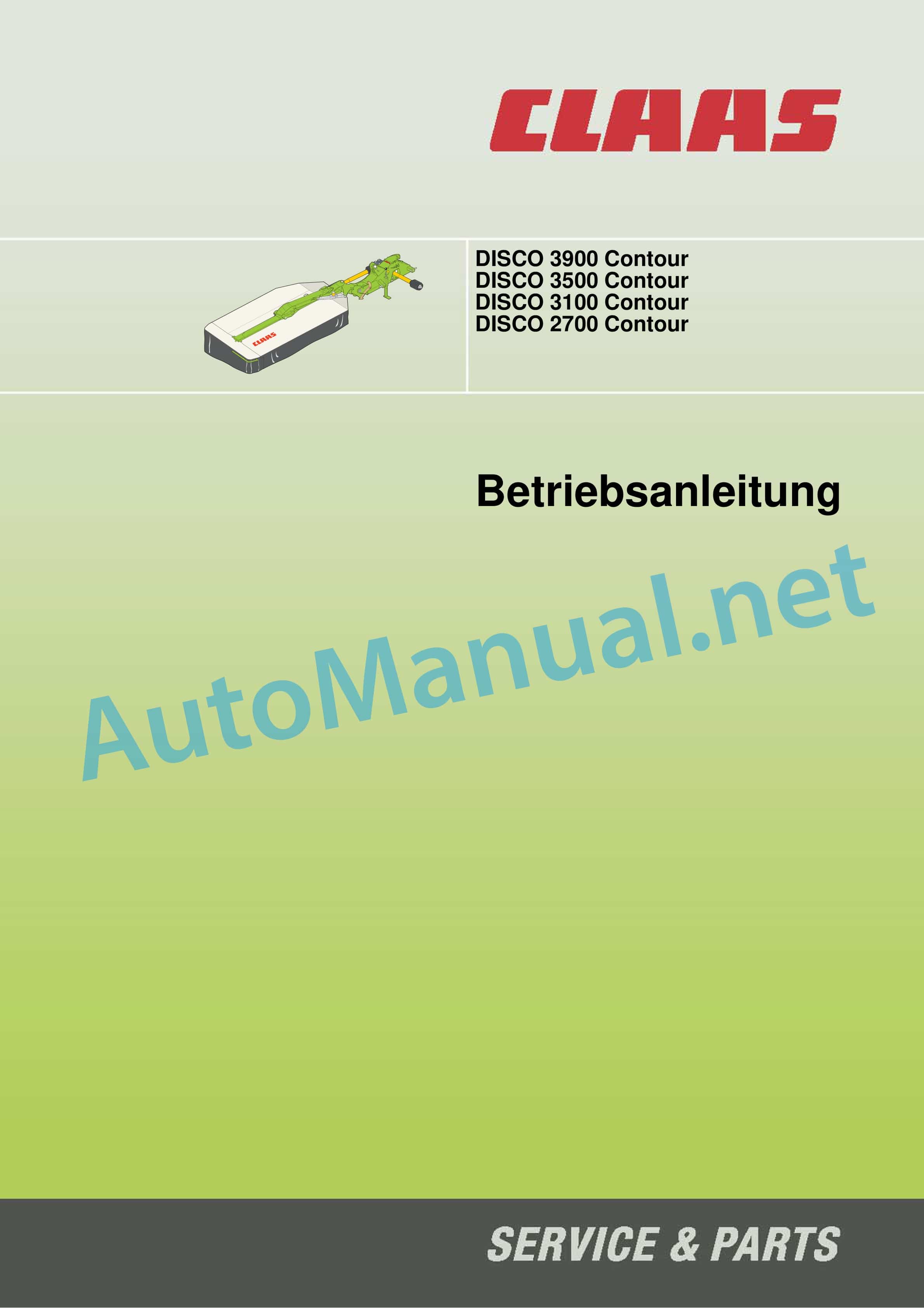 Claas DISCO 3500 (619) Mowers Operator Manual DE