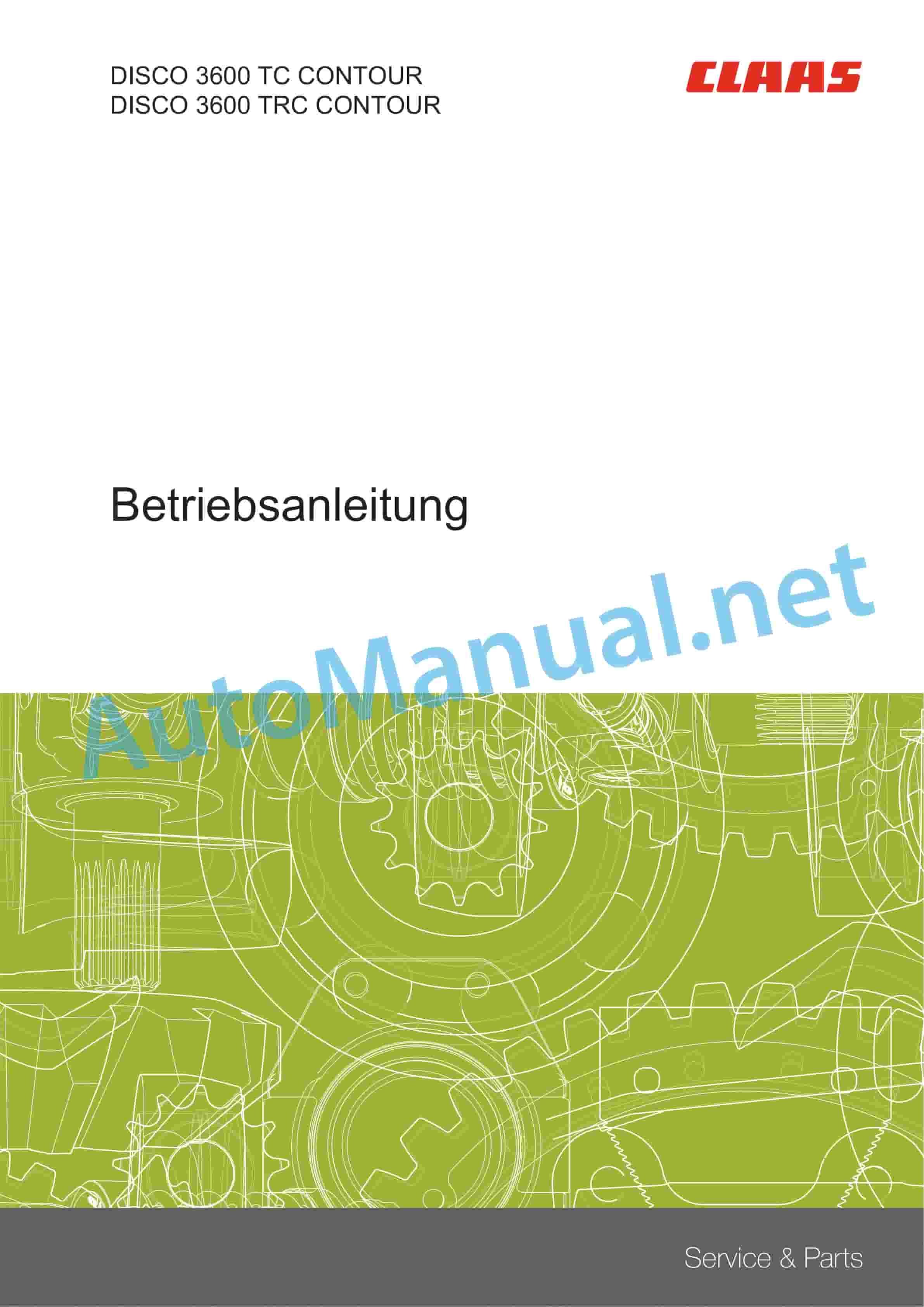 Claas DISCO 3600 TCTRC (F91) Mowers Operator Manual DE 1 Claas DISCO 3600 TCTRC (F91) Mowers Operator Manual DE