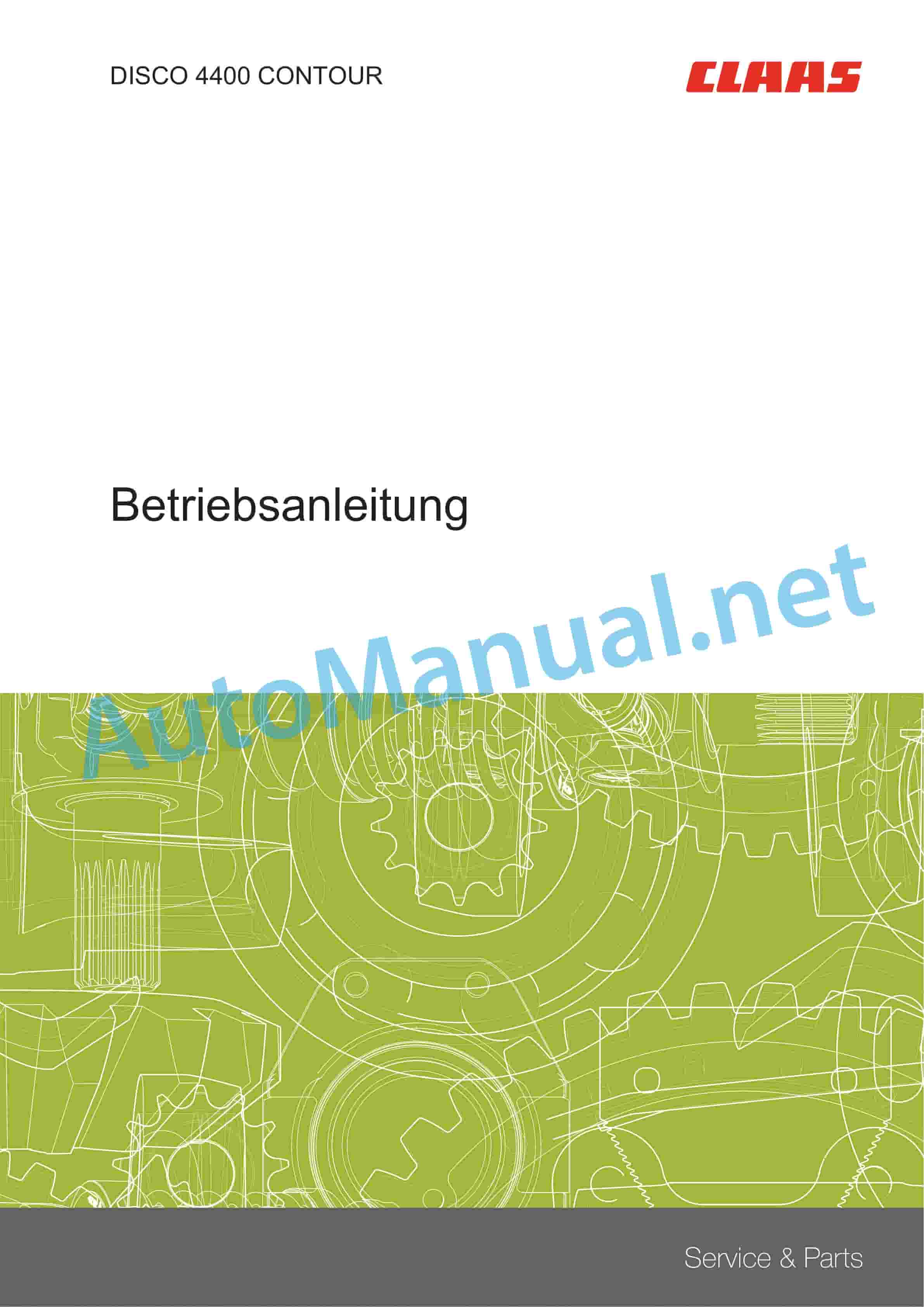 Claas DISCO 4400 CONTOUR (F88) Mowers Operator Manual DE 1 Claas DISCO 4400 CONTOUR (F88) Mowers Operator Manual DE
