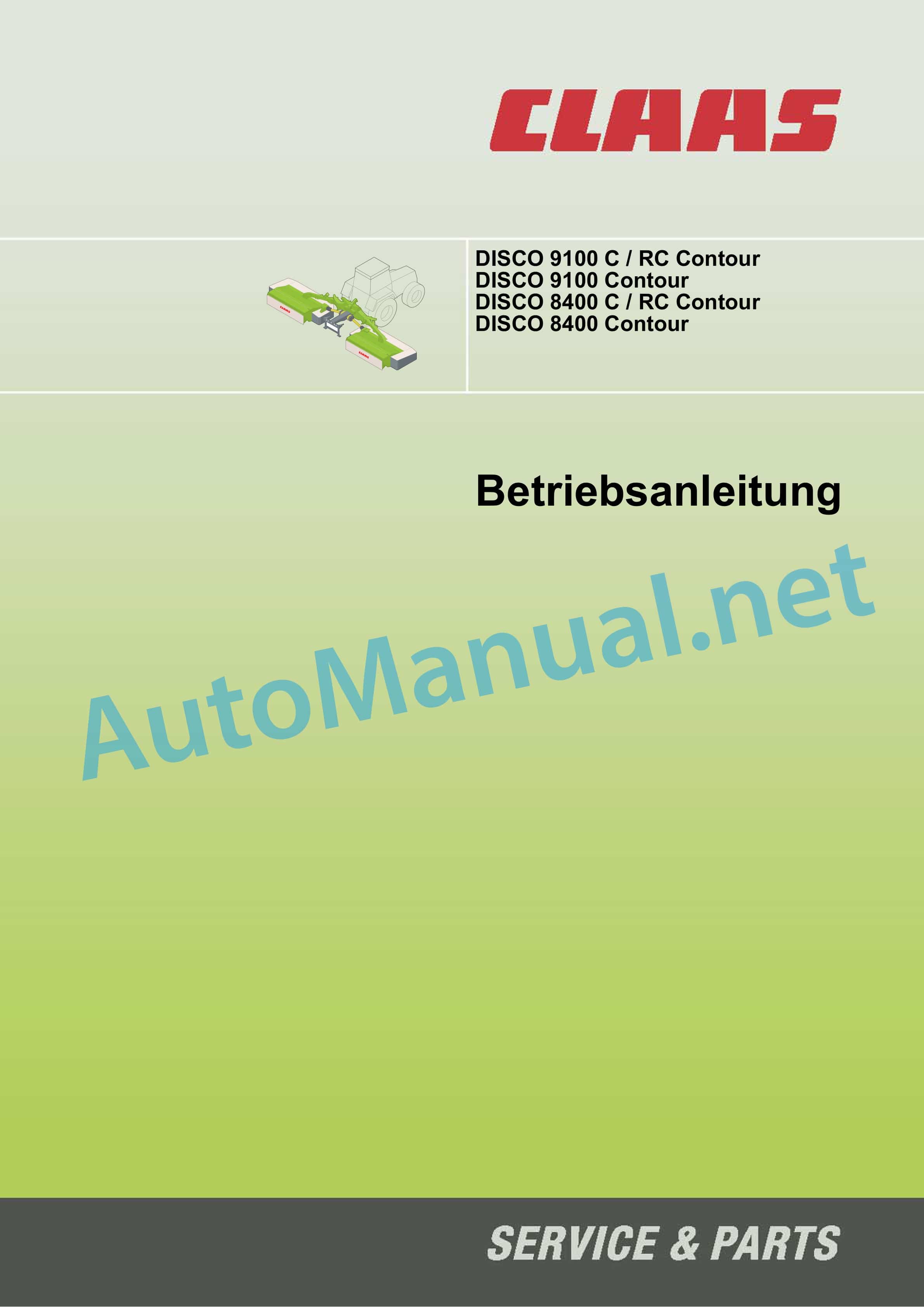 Claas DISCO 8400 C RC (F56) Mowers Operator Manual DE 3 Claas DISCO 8400 C RC (F56) Mowers Operator Manual DE - Image 3
