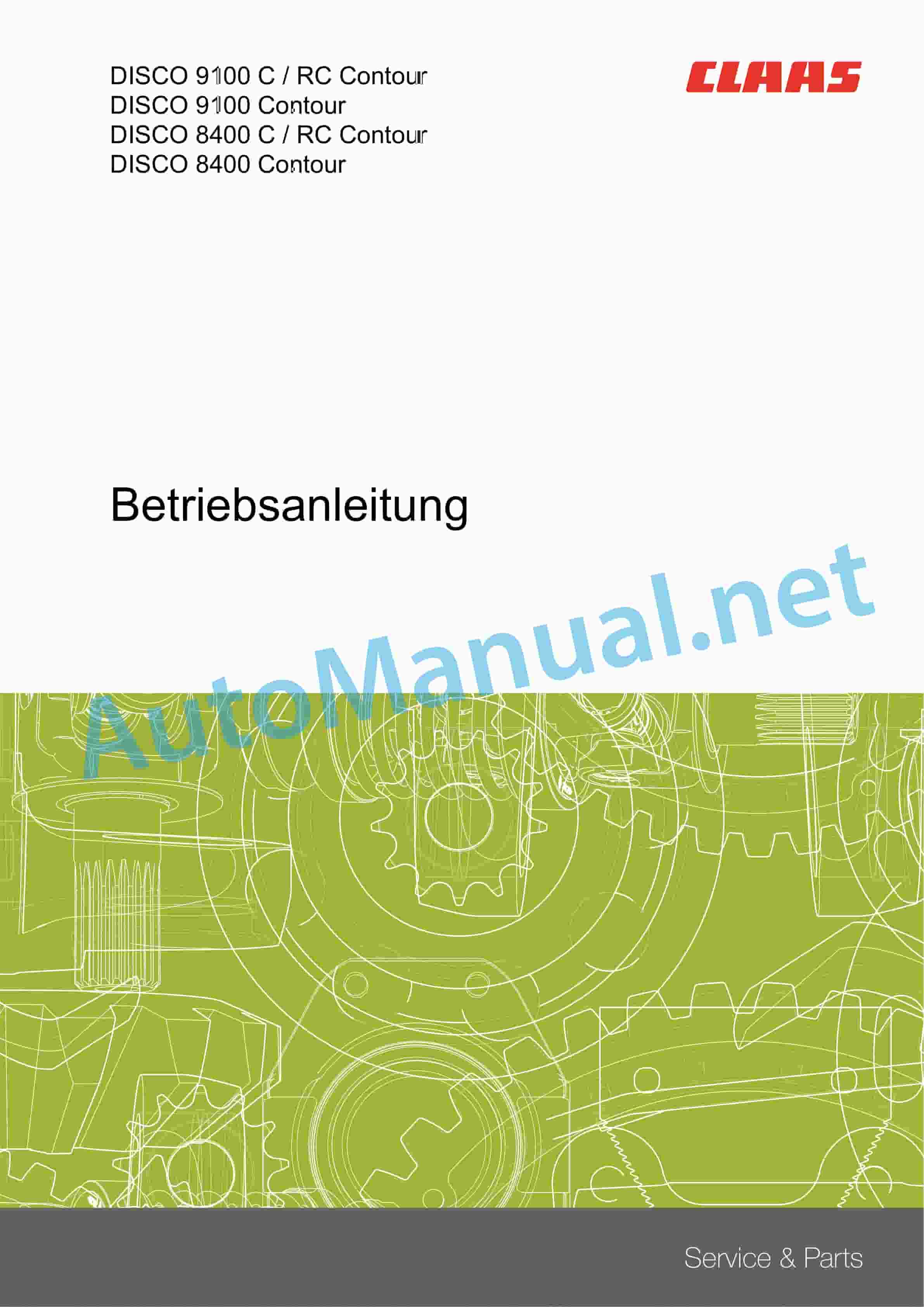 Claas DISCO 8400 C RC (F56) Mowers Operator Manual DE 4 Claas DISCO 8400 C RC (F56) Mowers Operator Manual DE - Image 4