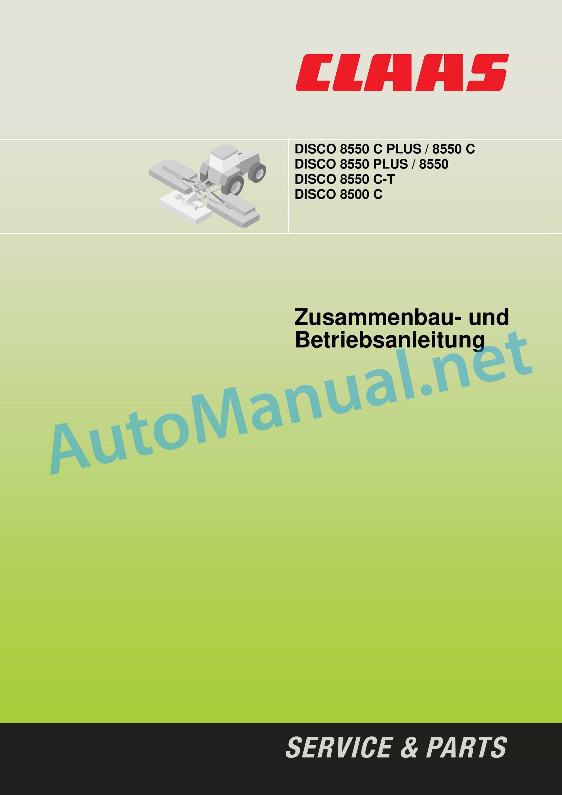 Claas DISCO 8550 (652) Mowers Operator Manual DE 1 Claas DISCO 8550 (652) Mowers Operator Manual DE