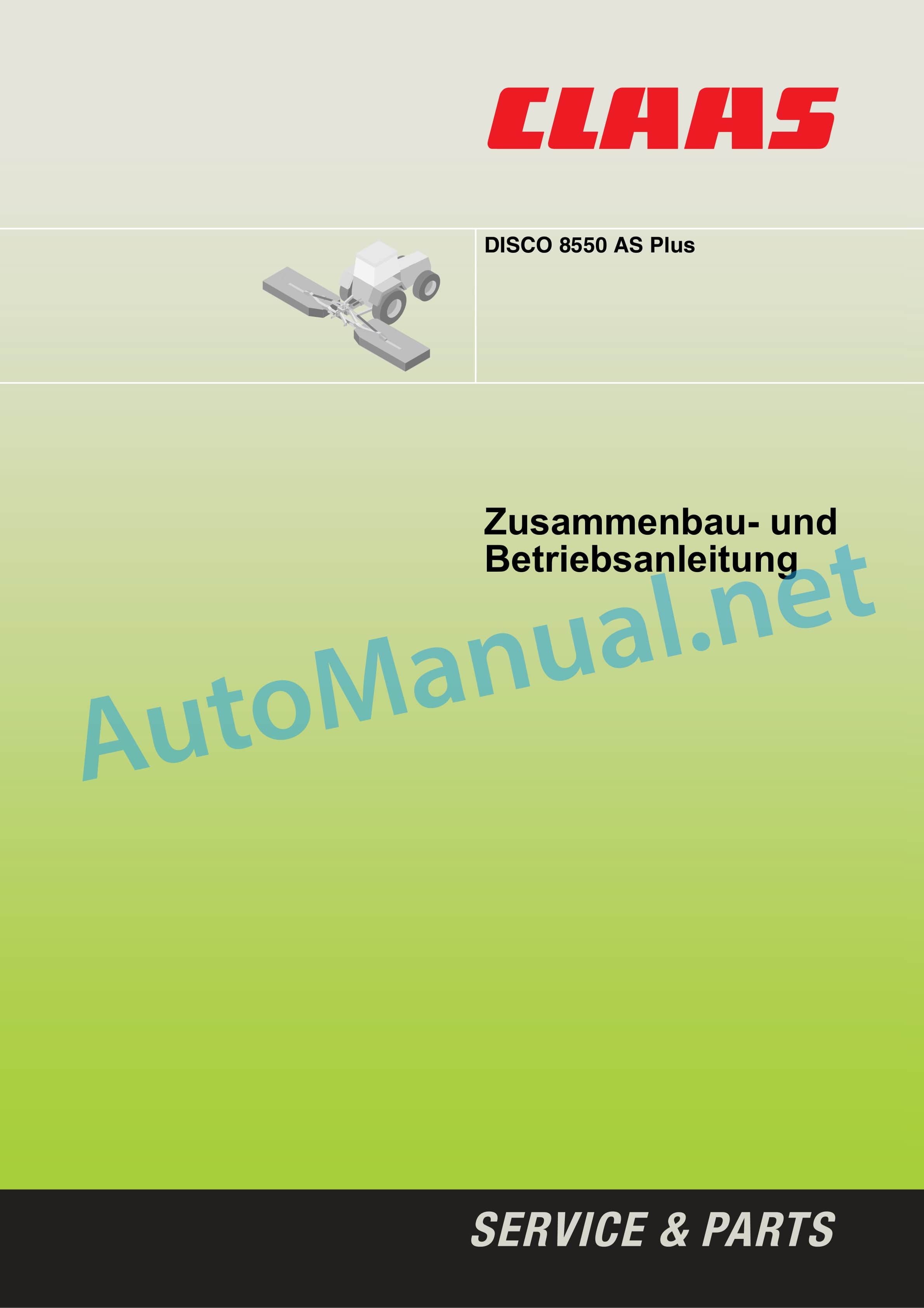 Claas DISCO 8550 (652) Mowers Operator Manual DE 2 Claas DISCO 8550 (652) Mowers Operator Manual DE - Image 2