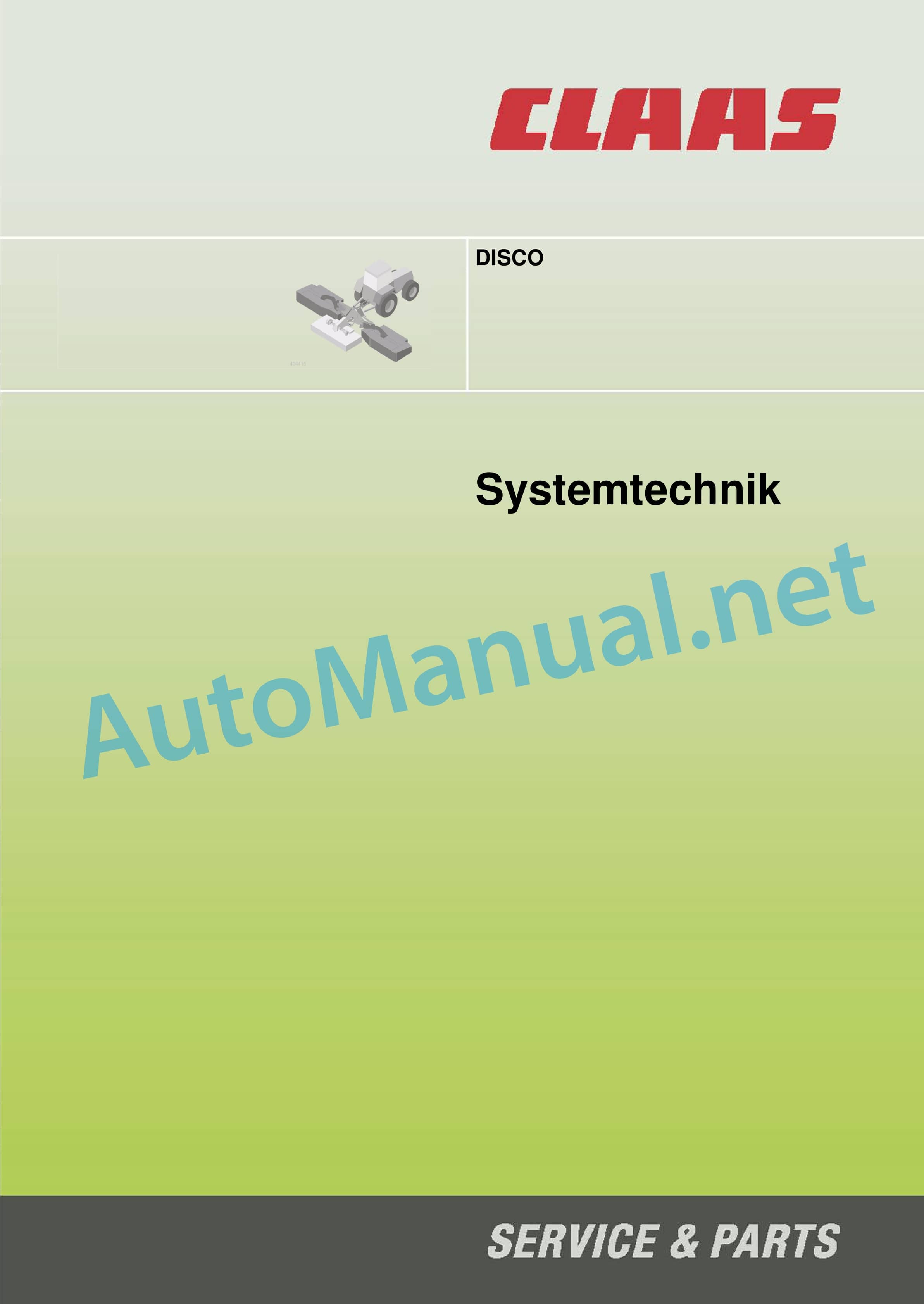 Claas DISCO 8550 (652) Mowers Technical System DE 1 Claas DISCO 8550 (652) Mowers Technical System DE